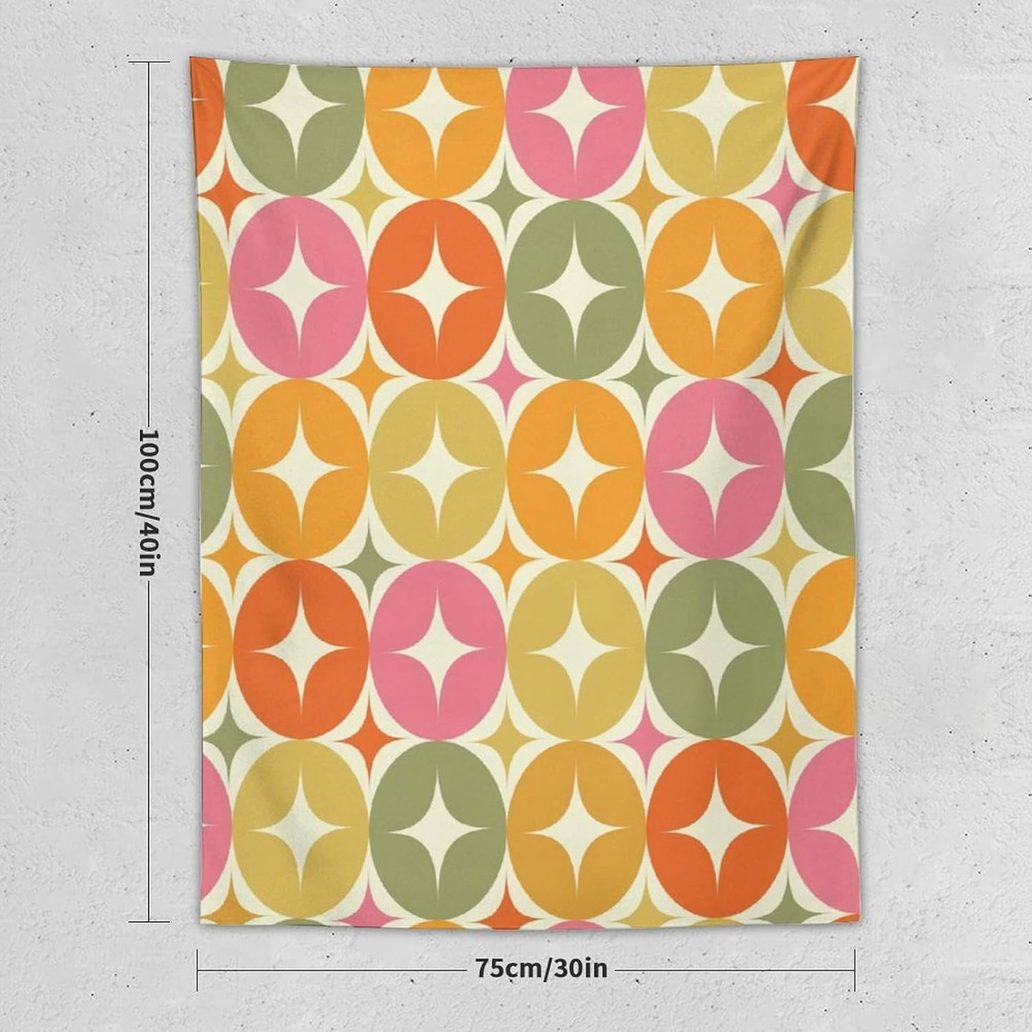 ICMOLYYENLO Abstract Cat Tapestry, Medieval Abstract Atomic Star Cat Vintage Home Wall Hanging Art Tapestry for Bedroom Living Room Dormitory 50x60 Inch