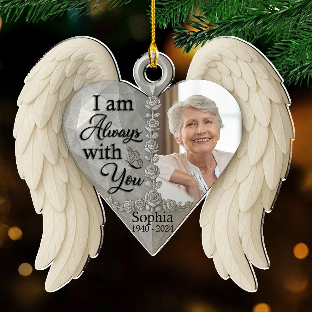 Personalized Memorial Acrylic Ornament – with You Forever, Custom Photo Gift for Christmas, Family, Loss of Loved Ones Loved Ones, Sympathy Gifts for Deceased