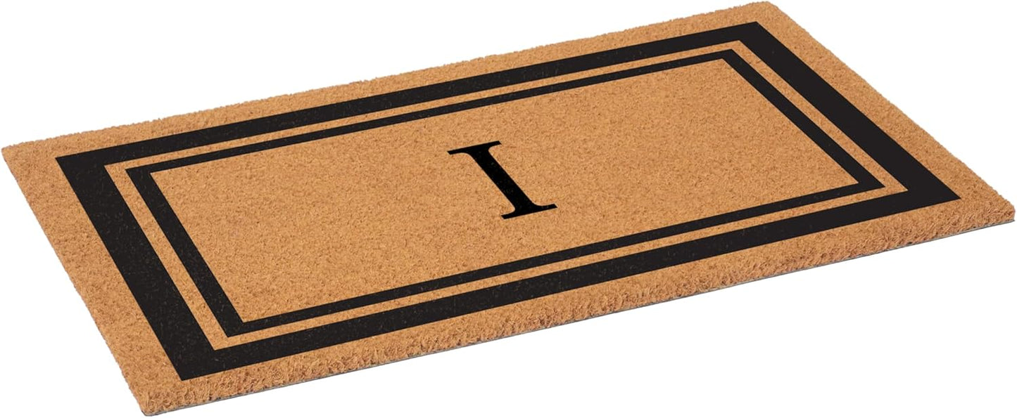 Calloway Mills 152962448 Black Border 24" x 48" Monogram Doormat (Letter I)