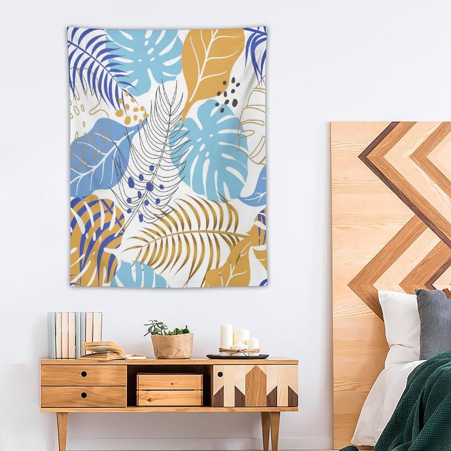 ICMOLYYENLO Tropical Palm Leaves Wall Tapestry, Wall Art for Room Decoration Beautiful Wall Hanging for Bedroom Living Room Dormitory Apartment 30x40 Inch