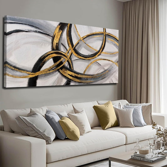 SOUGUAN Black Art Modern Art Picture for Bedroom Gray Abstract Oil Painting Home Decorations for Living Room Dining Room Office 24"x48"
