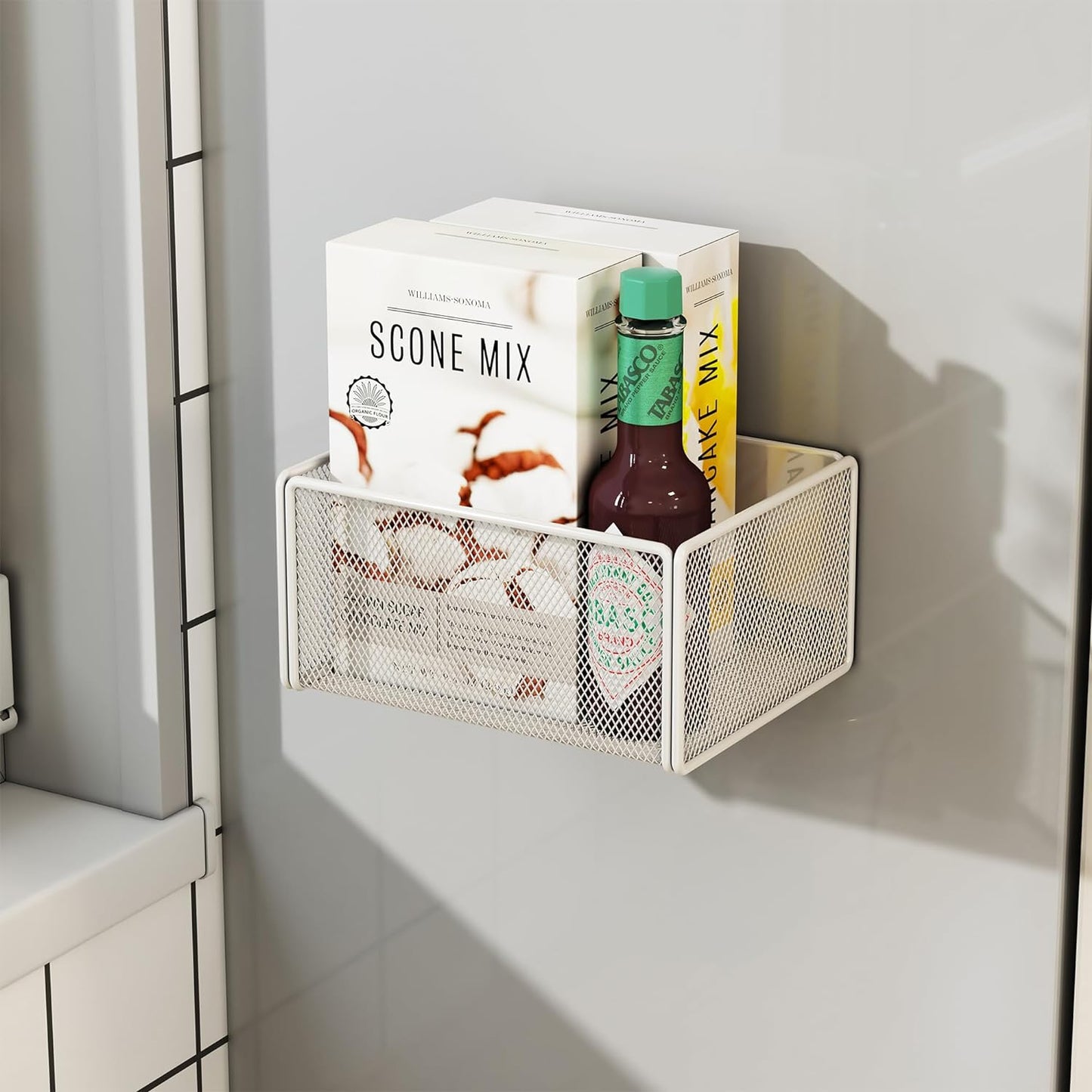 Magnetic Basket Organizer Holder for Fridge Magnetic Storage Bin Box Containers for Refrigerator Whiteboard Classroom (Small, Black)