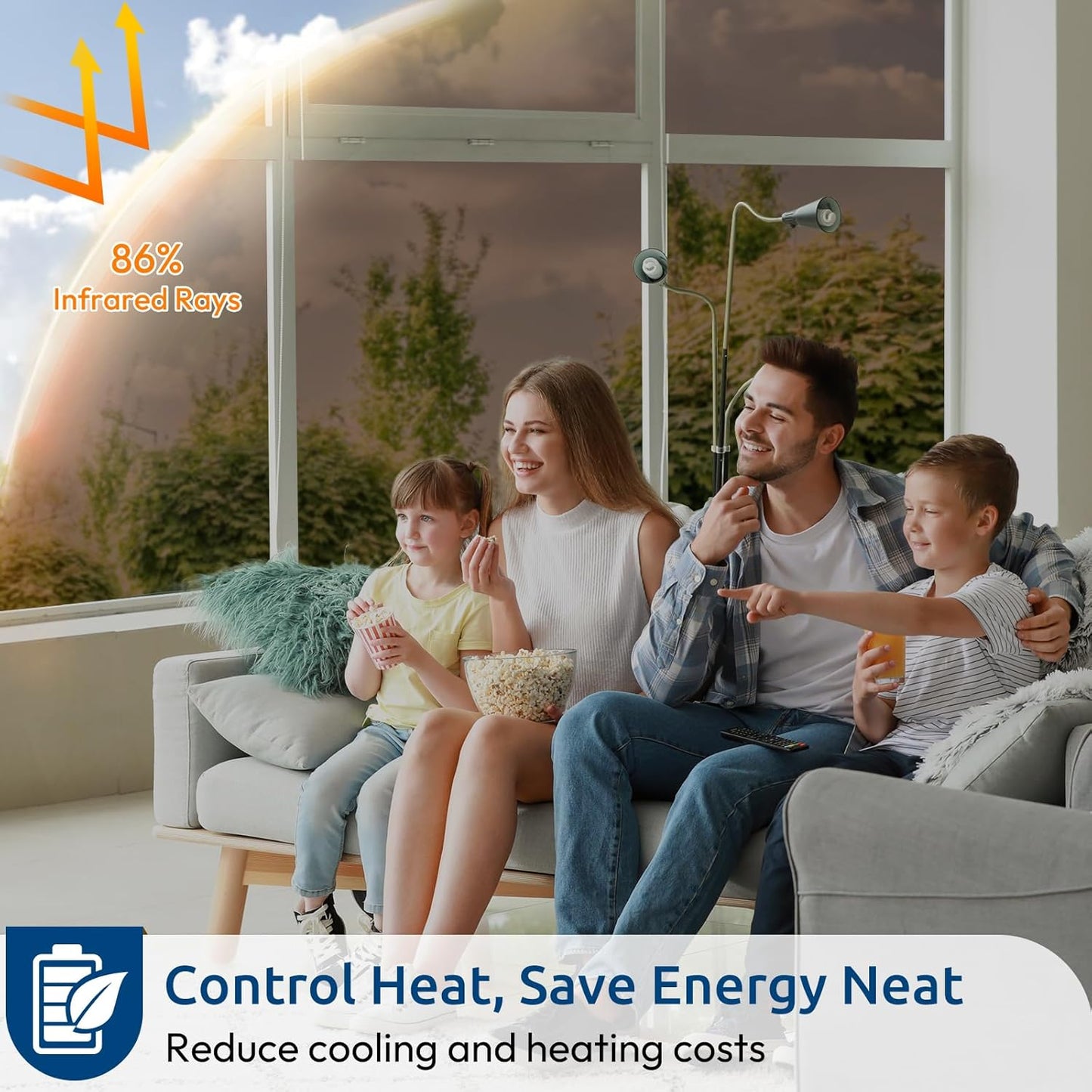 rabbitgoo Window Privacy Film One Way Window Tint for Home, Removable Reflective Heat Sun Blocking Anti UV Glass Door Covering, Mirror Tinting Film House Office, 29.5 in X 6.5 Feet, Brown Silver