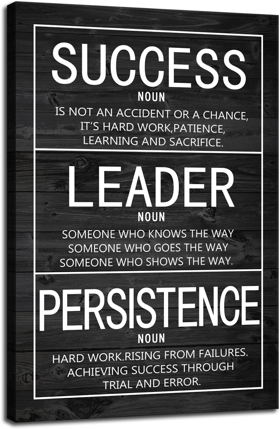 Success Leader Persistence Inspirational Wall Art Motivational Poster Inspiration Canvas Prints Artwork for Living Room Modern Home Decor Painting Stretched and Framed Ready to Hang [24''Wx 36''H]