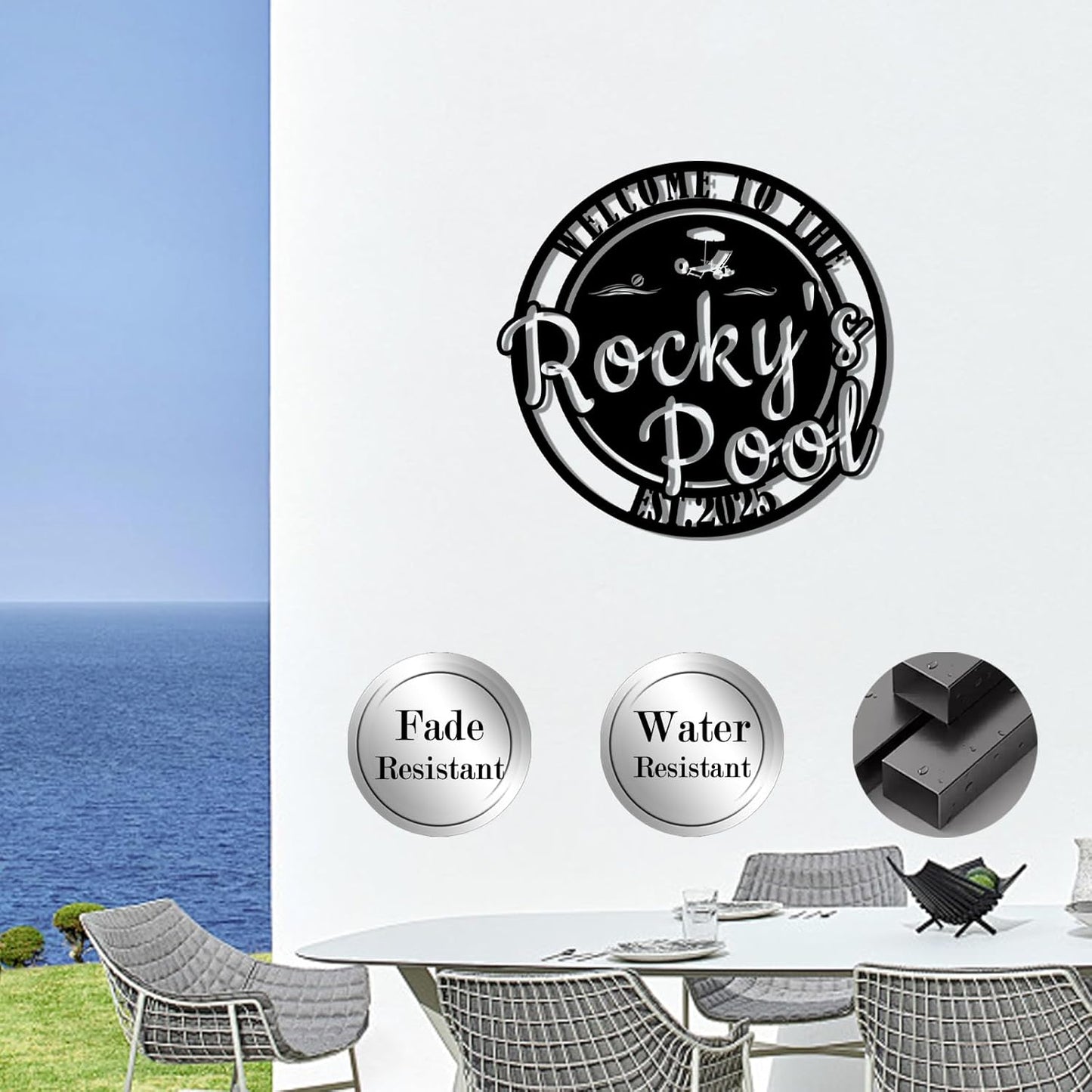 Custom Metal Pool Signs Outdoor - Personalized Funny Pool Rules, Rustic Wall Art for Pool Deck Decor, Outdoor Bar & Backyard Oasis Gift - MADE IN USA