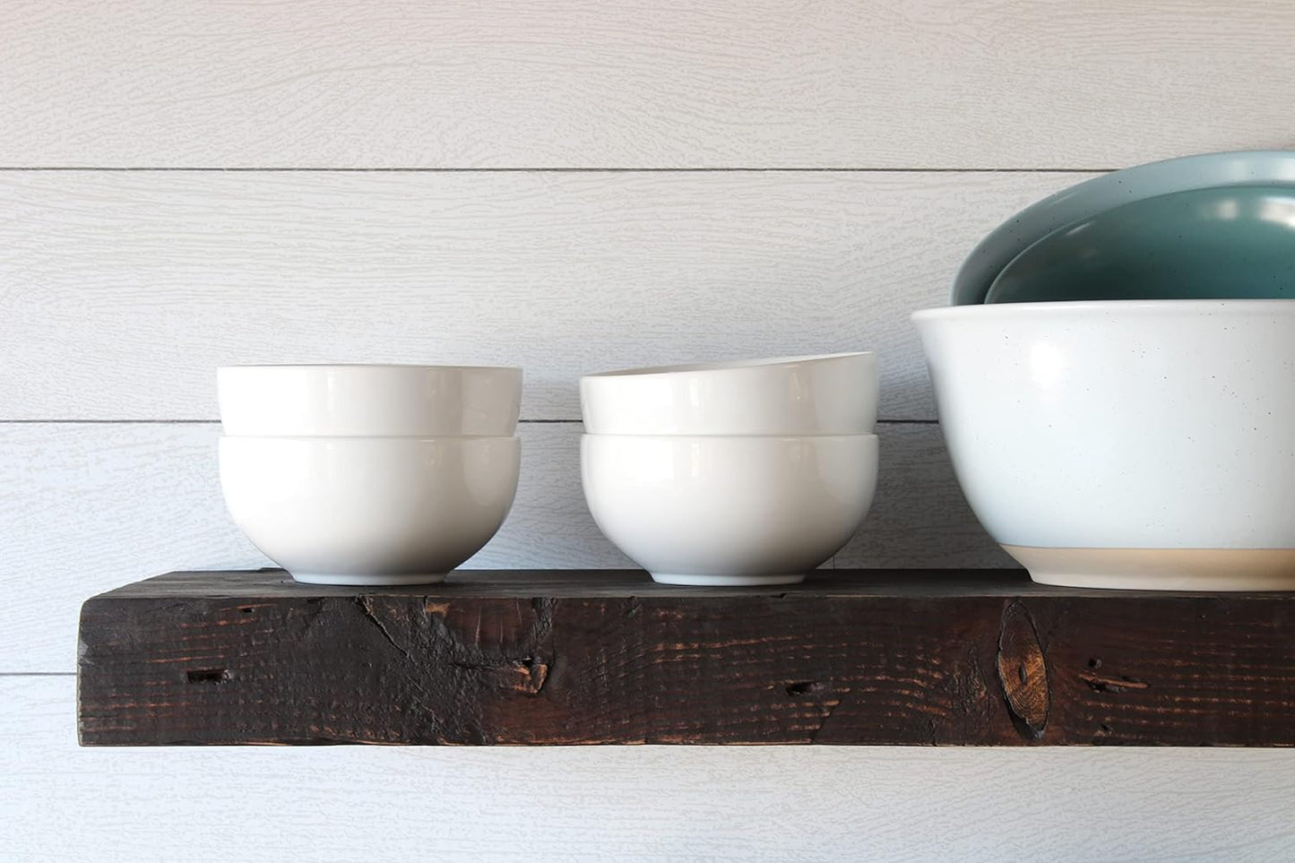 Urban Legacy Reclaimed Barn Joist Deep Floating Shelves | Deep Shelves with Low Profile Shelf Bracket with High Weight Capacity, Set of 2 (24" x 11" x 2.5", Rustic Brown)