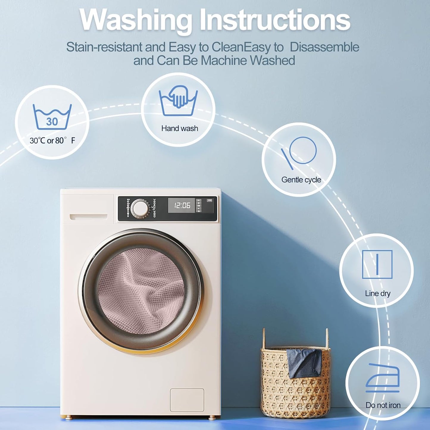 Large Backrest Cushion Covers Super Stretch Backrest Covers for 3 Cushion Couch Sofa, Couch Back Cushion Covers Featuring with Chenille Yarn (Softer Version, 3PC, Pale Pink)