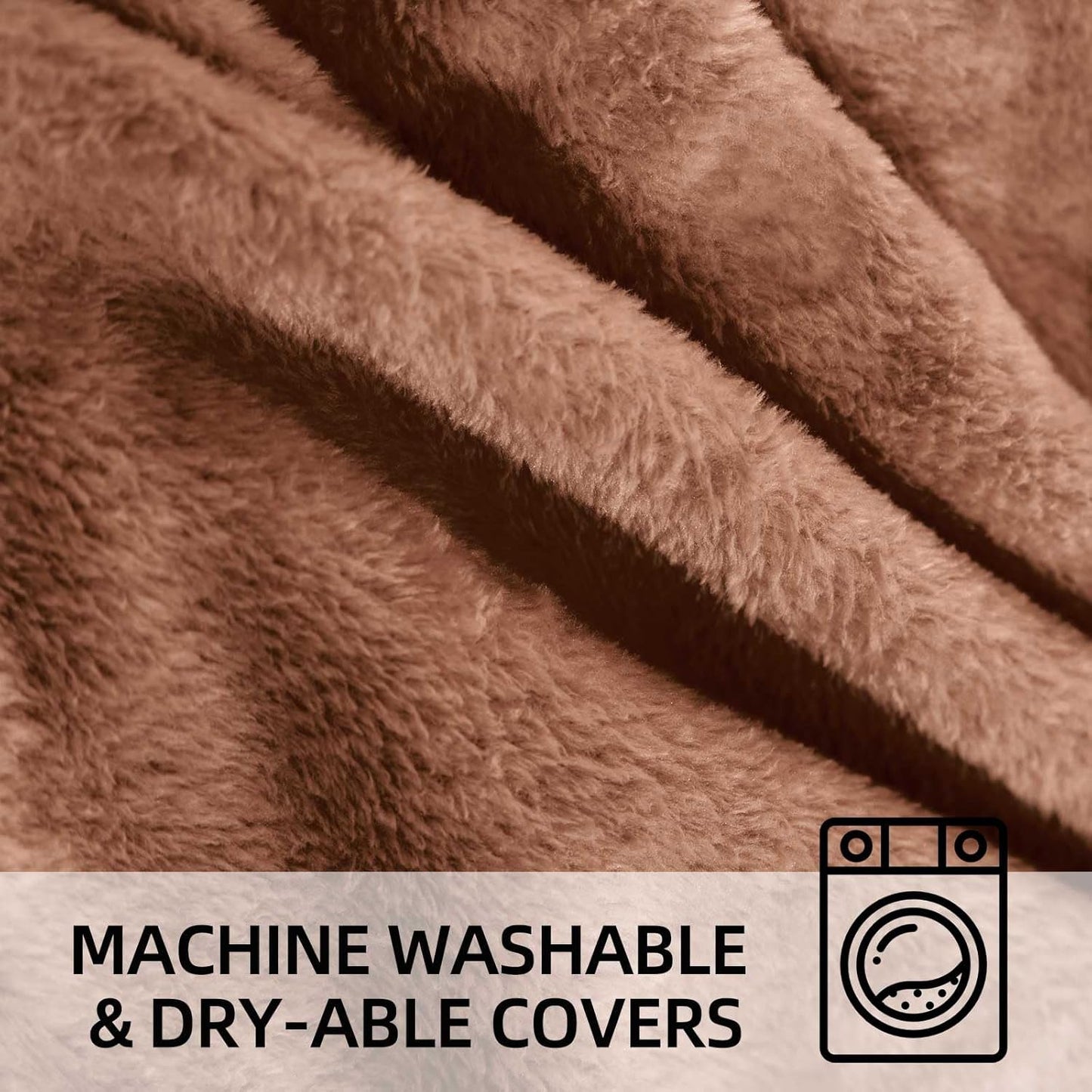 Bean Bag Chair 5Ft, Memory Foam Filled, Large Beanbag Chairs for Adults and Teens, Soft Sofa with Removable Flannel Cover, Round Couch for Living Room Bedroom College Dorm (Coffee, 5FT-60×60"×24")