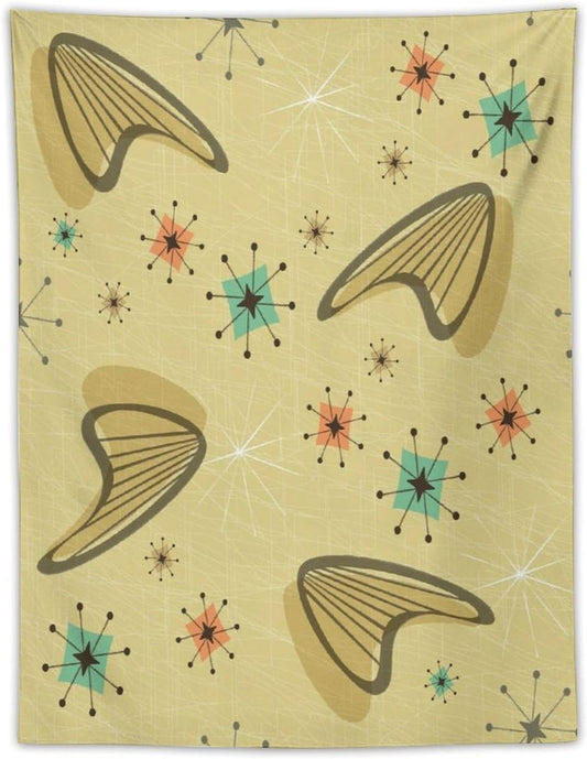 ICMOLYYENLO Boho Medieval Cat Tapestry, Abstract Atomic Starburst Geometric Aesthetic Art Wall Hanging For Bedroom Living Room Dormitory 40x60 Inches