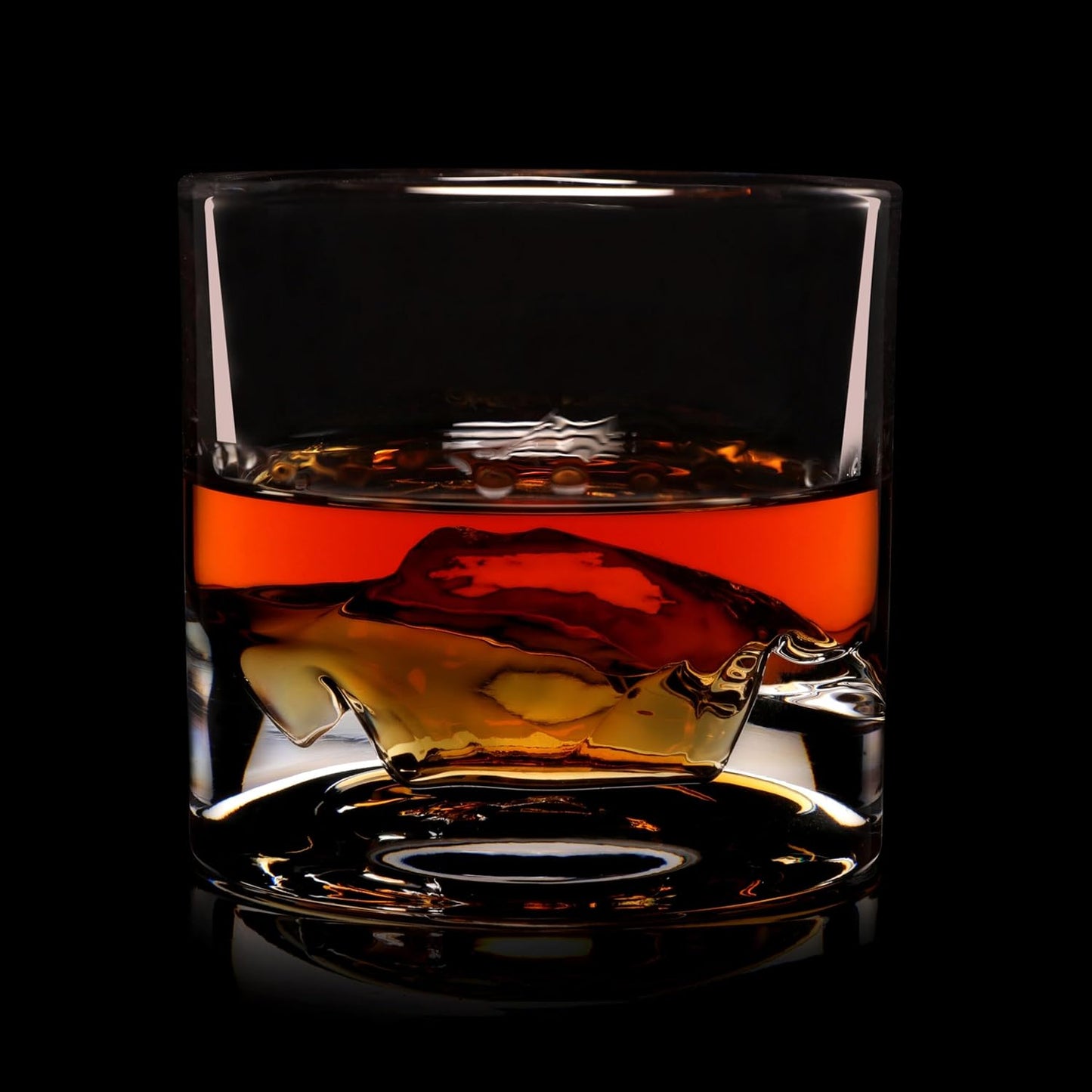 Yosemite Heavy Crystal Whiskey Glasses Gift Set of 2, Thick Freezable Bourbon Glass 1lb Each, Premium Whiskey Gifts for Men, Frozen Crystal Chills Cocktails, 10 oz