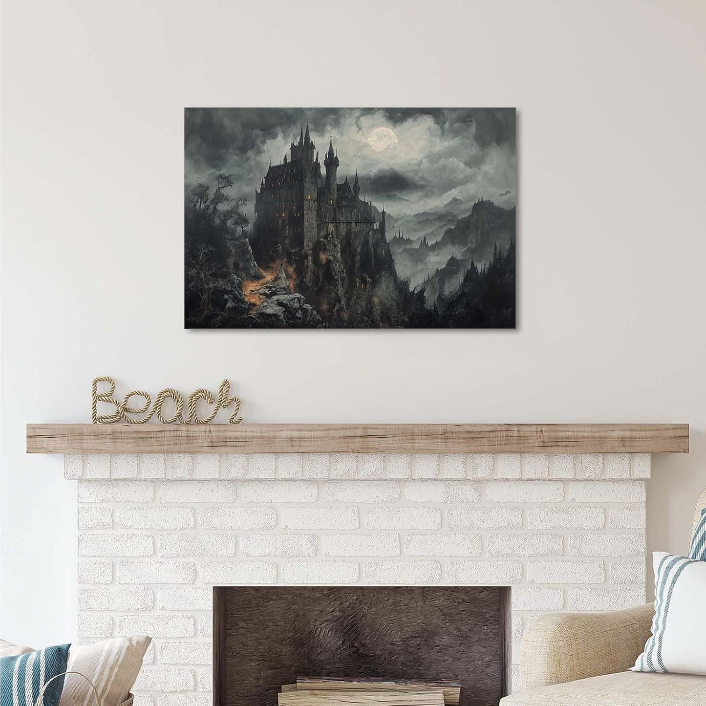 JFHCQJPK Vintage Castle Poster Dark Academy Victorian Gothic Castle Wall Art Poster Moody Mystical Art Print Suitable for Home Living Room Bedroom28x40in Frameless