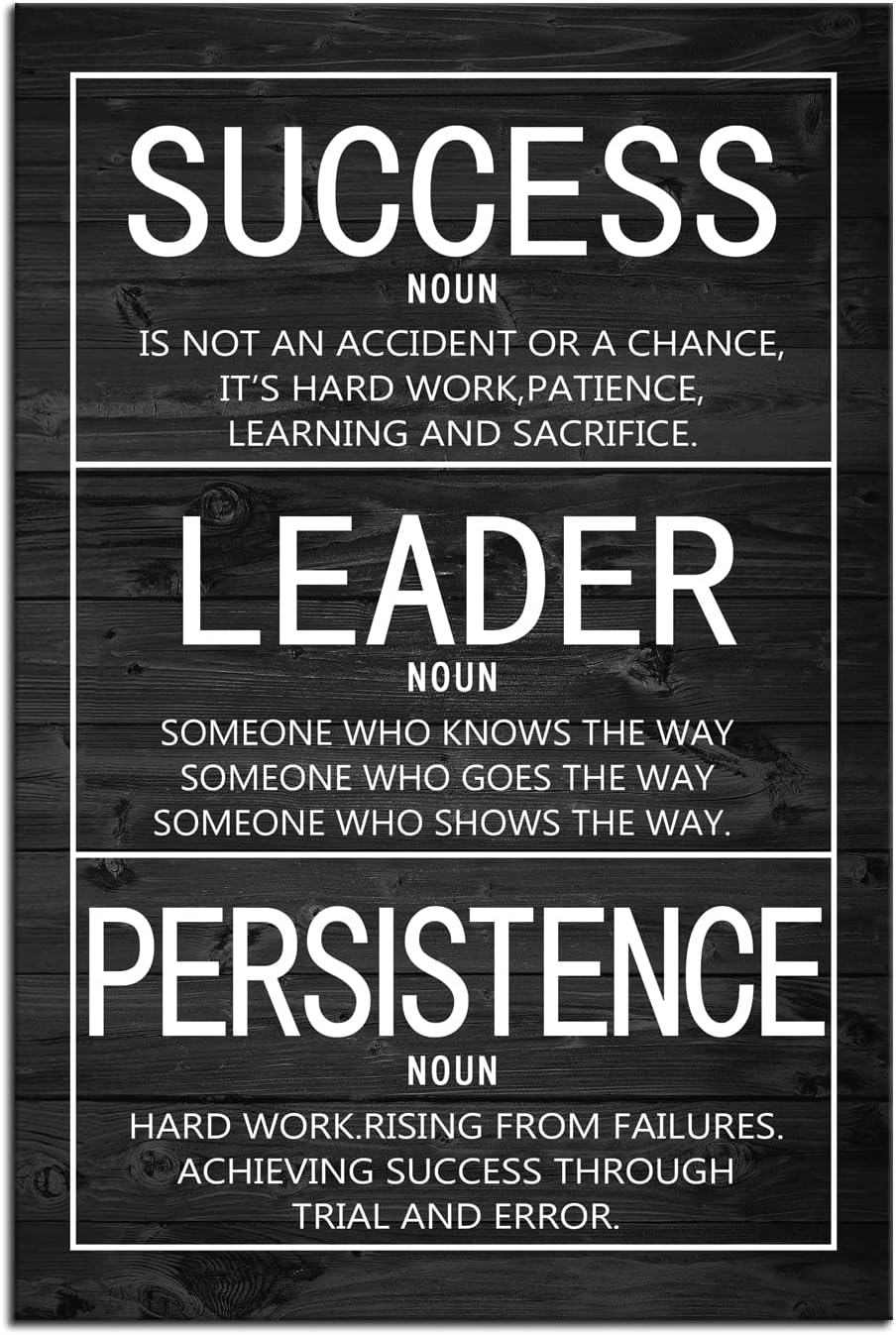 Success Leader Persistence Inspirational Wall Art Motivational Poster Inspiration Canvas Prints Artwork for Living Room Modern Home Decor Painting Stretched and Framed Ready to Hang [24''Wx 36''H]