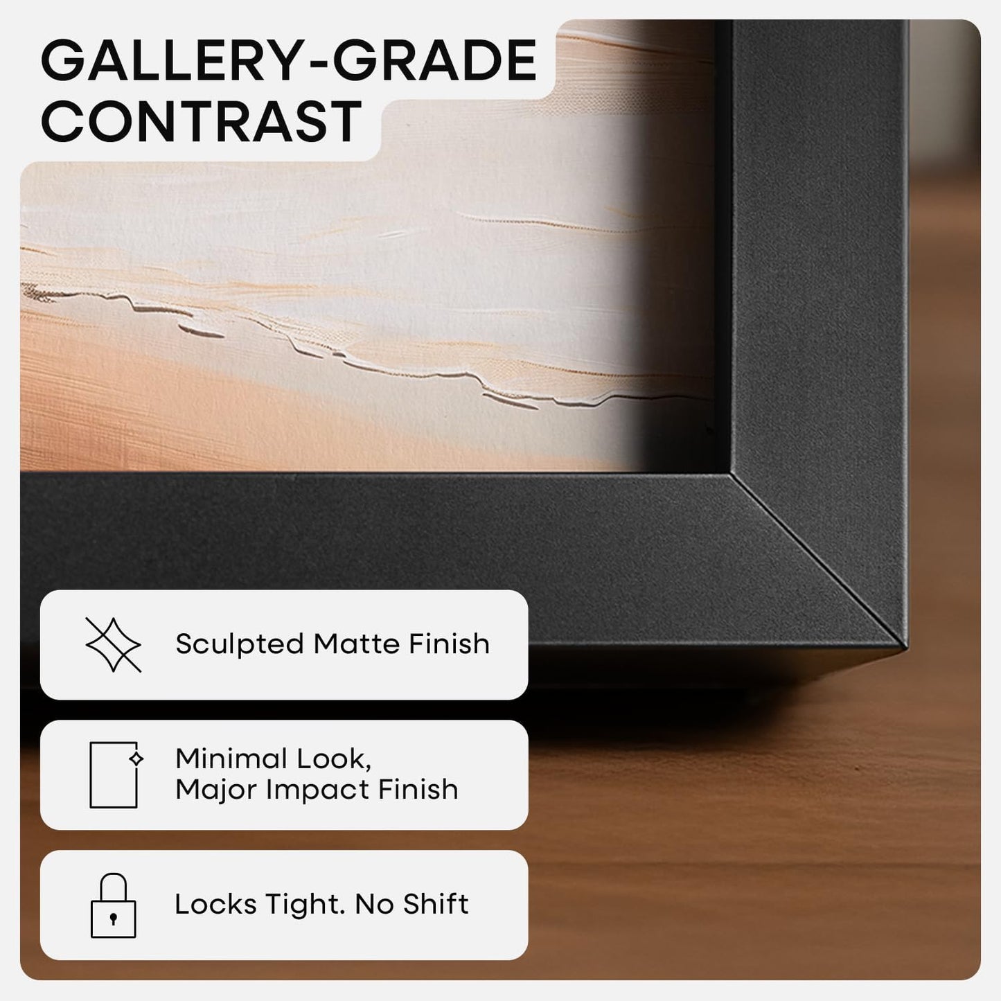 Homeforia 18x24 Poster Frame Black, High End Metal 18 x 24 Picture Frames with Mat 16 by 20 inch Photo, 18x24 Black Frame Matted to 16x20 Print, 24x18 Hanging Frame, Tempered Glass, Wall Kit, Set of 1