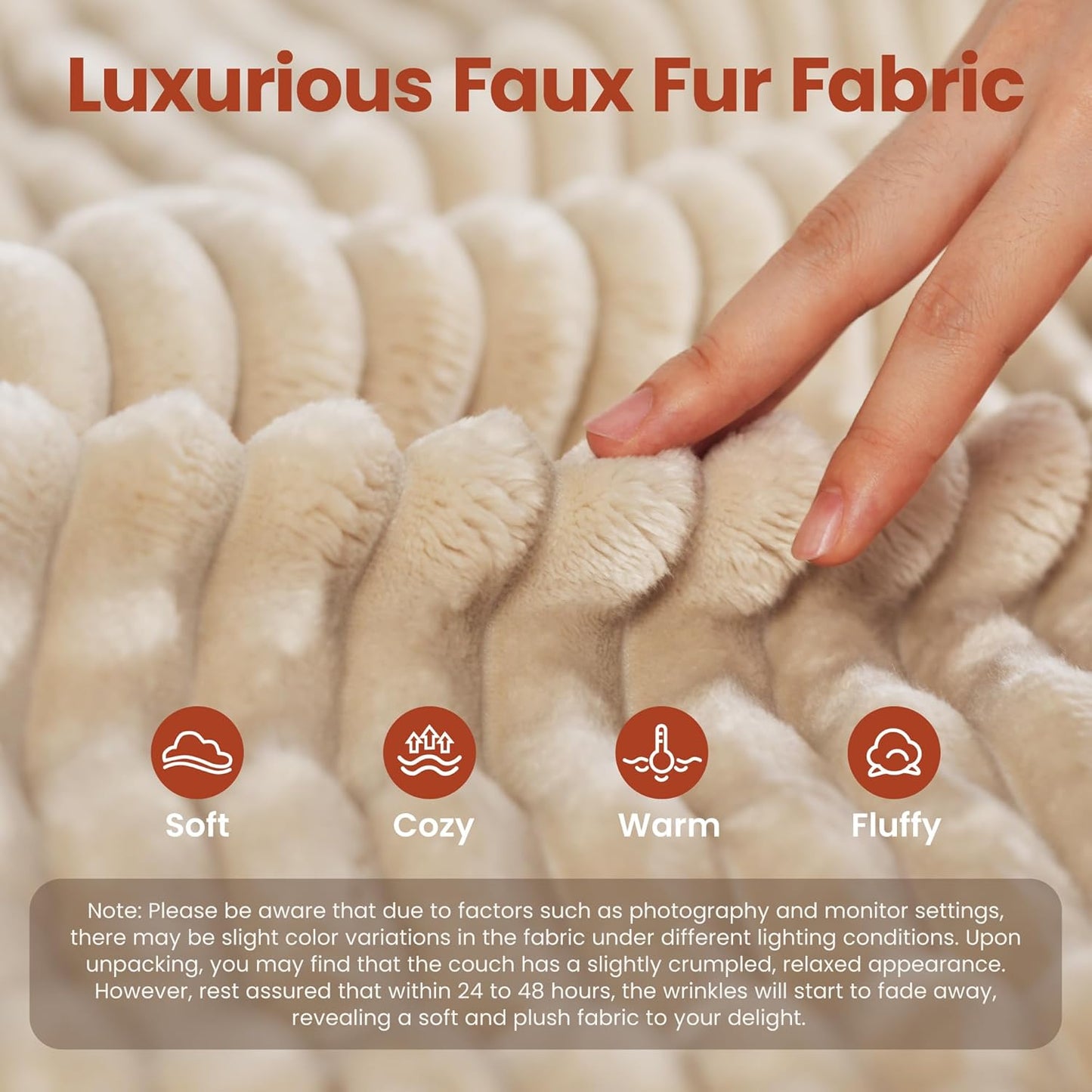 ovios 105” Modular Sectional Sofa with Thicken Seat Cushion, Cloud Couch with Deep Seat, Modern L-Shape Sofas Couches with Chaise,Upholstered Couches for Living Room Bedroom,Beige