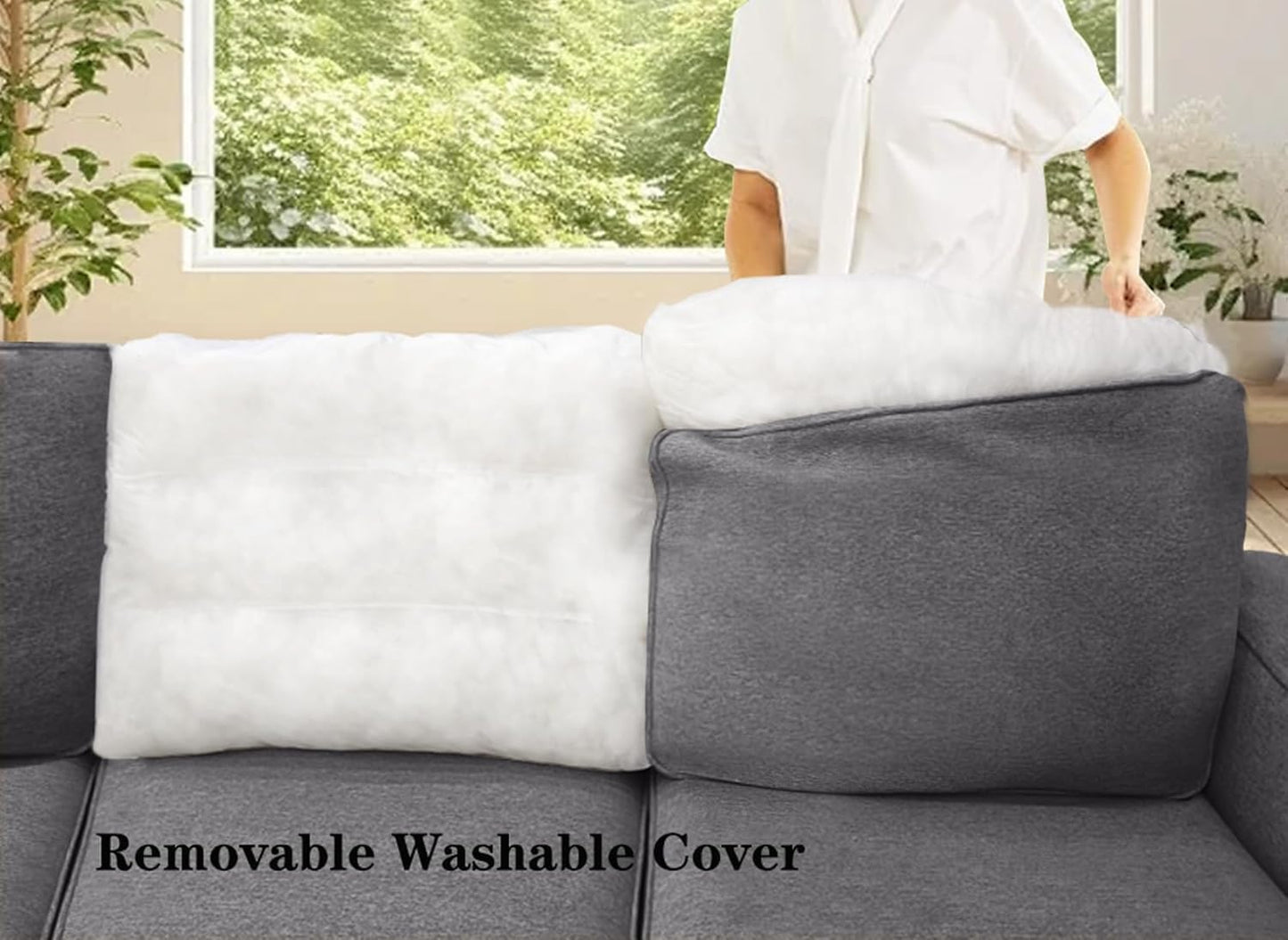 L Lengend Vansen Modular Sectional Sofa U Shaped Couch with Ottoman Modern Reversible Corner Sectional Couch for Living Room (Dark Grey, 2+3)