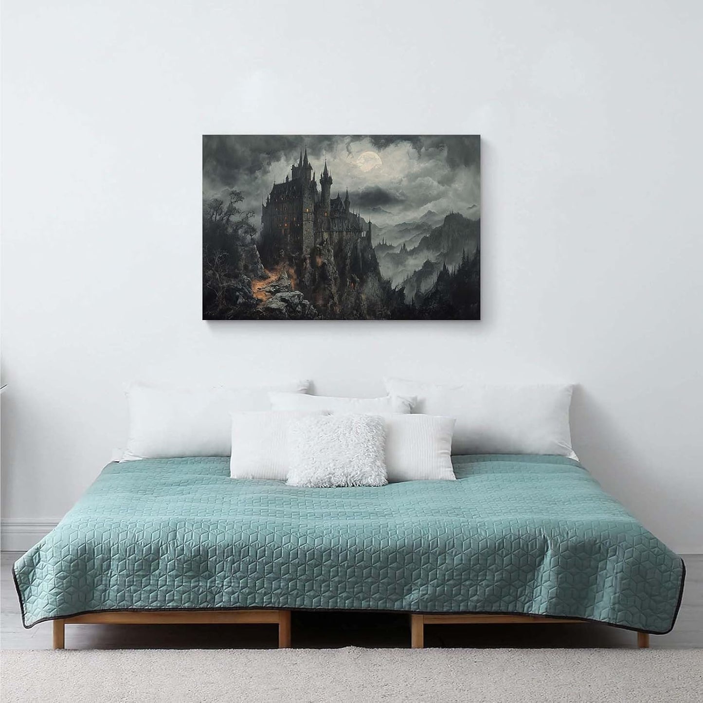 JFHCQJPK Vintage Castle Poster Dark Academy Victorian Gothic Castle Wall Art Poster Moody Mystical Art Print Suitable for Home Living Room Bedroom12x16in Frameless