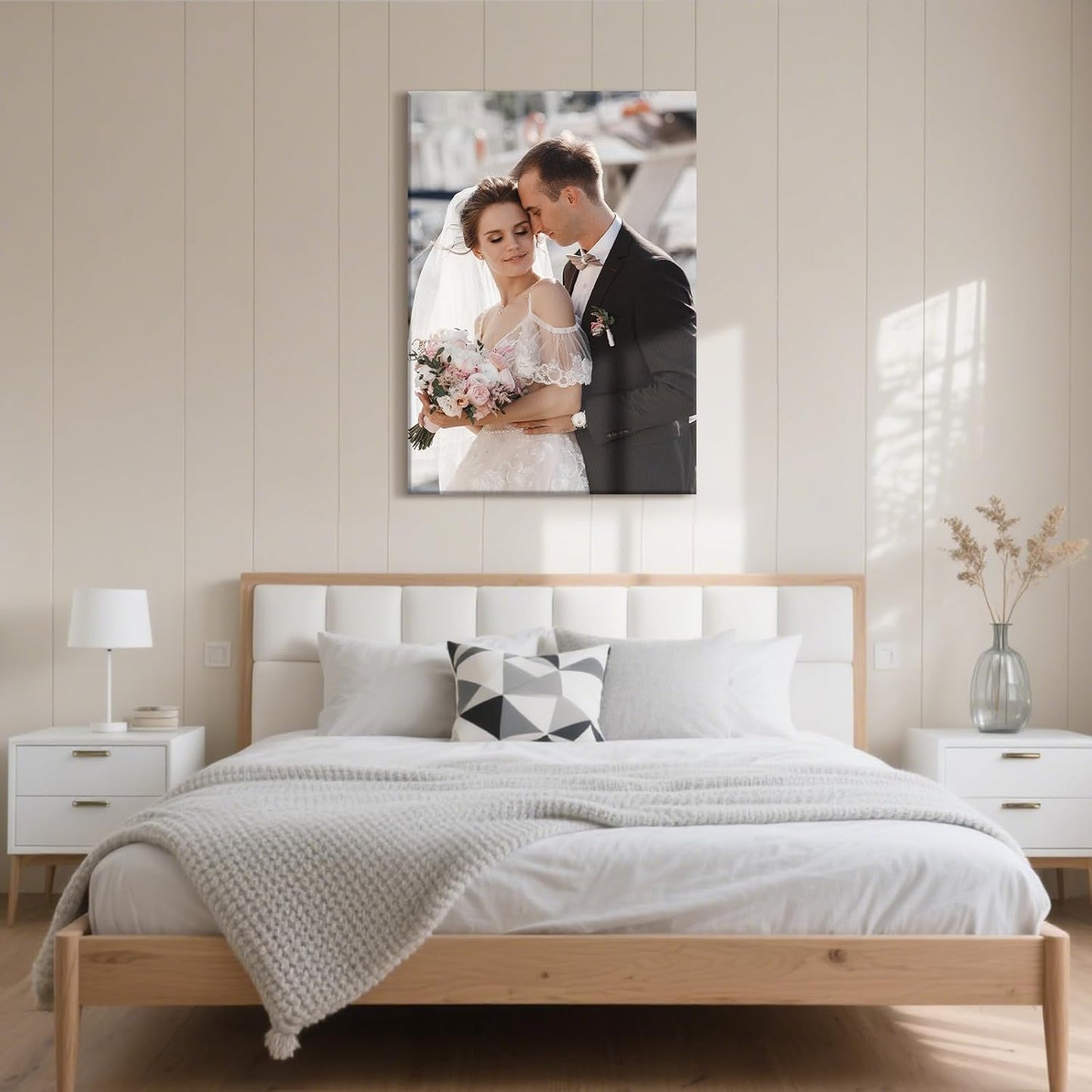 Personalized Custom Canvas Prints with Your Photos & Text, Customized Picture Print, Transform Own Images Into Framed Wall Art Digitally Printed Photo to Canvas, Keepsakes Gifts for Family 20x28’’