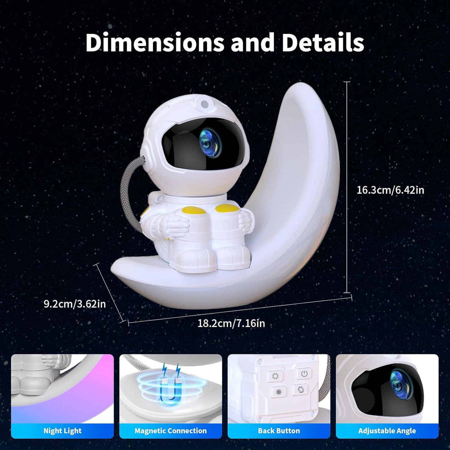 Astronaut Galaxy Projector Moon Night Light, Star Ceiling Projector Galaxy Light with Timer and Remote Starry Nebula LED Lamp, Star Lights for Kids Adults Bedroom Decor, Christmas, Birthday