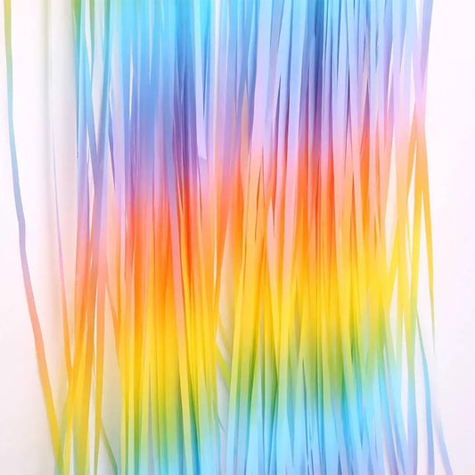 3 Pack Foil Fringe Backdrop - PastelRainbow Shiny Tinsel Curtains for Party Decoration/Photo Booth Props - 3.3x8.2 FT Metallic Foil Backdrop for Birthday, Wedding, Graduation, Christmas.