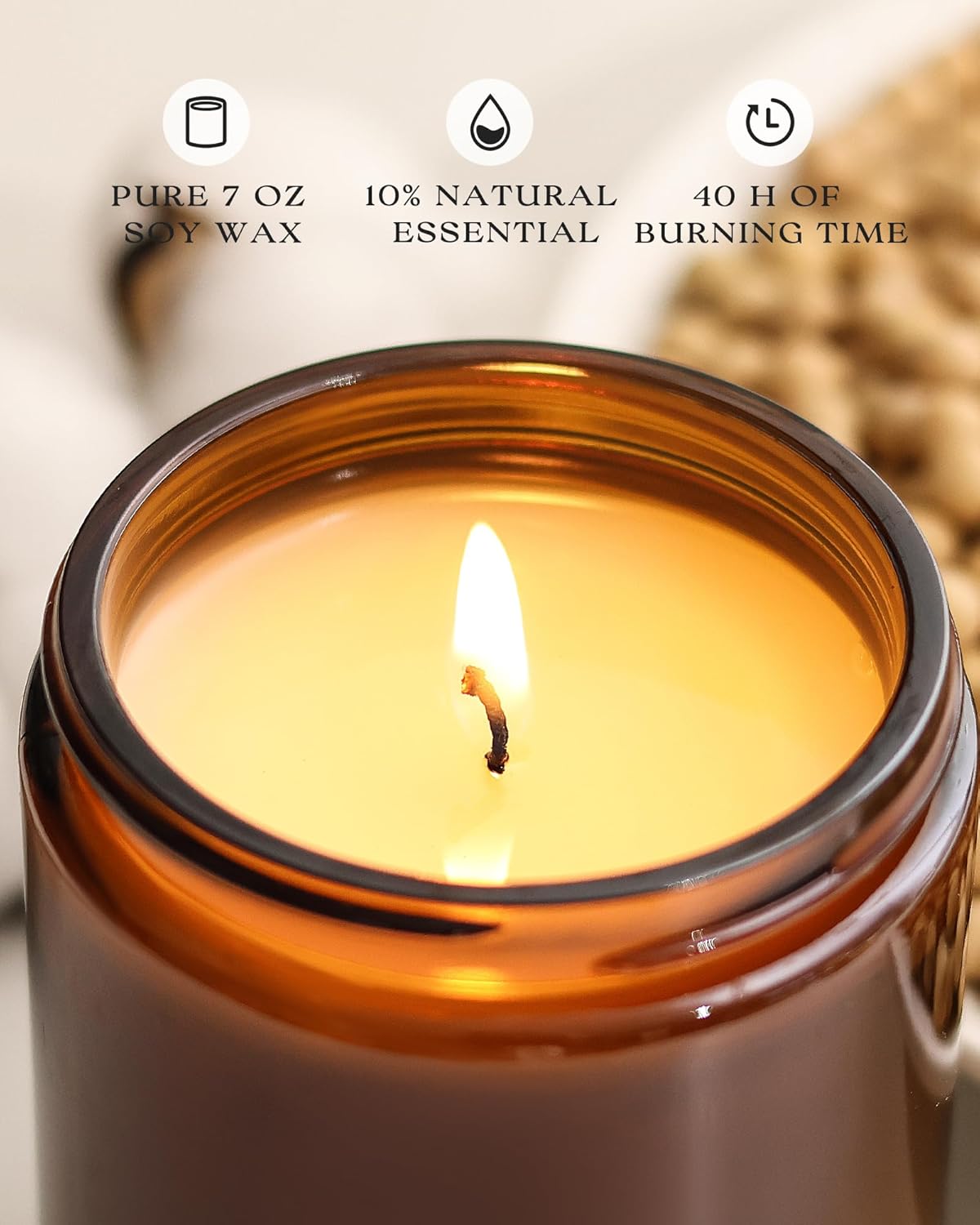 AOOVOO Candle Set - 4PC Scented Candles, 28 oz Soy Candles, Soy Candle for Home Scented, Lavender/Sandalwood/Jasmine/Sage