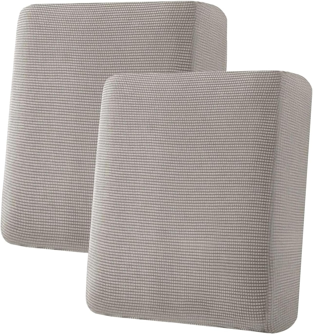 H.VERSAILTEX Super Stretch Individual Seat Cushion Covers Sofa Covers Couch Cushion Covers Slipcover Sets Thick Jacquard Textured Twill Fabric (2 Piece Medium Sofa Cushion Covers, Taupe)