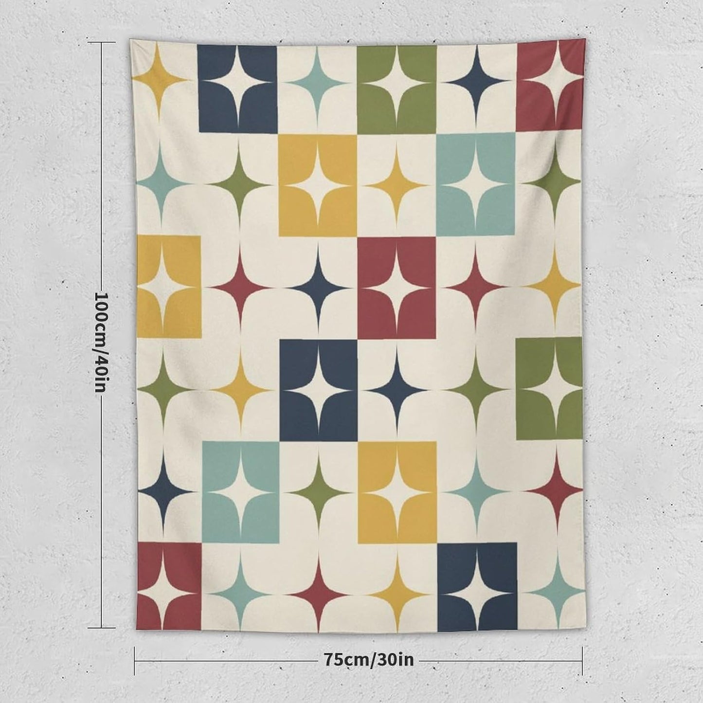 ICMOLYYENLO Boho Medieval Cat Tapestry, Abstract Atomic Starburst Geometric Aesthetic Art Wall Hanging For Bedroom Living Room Dormitory 60x80 Inches