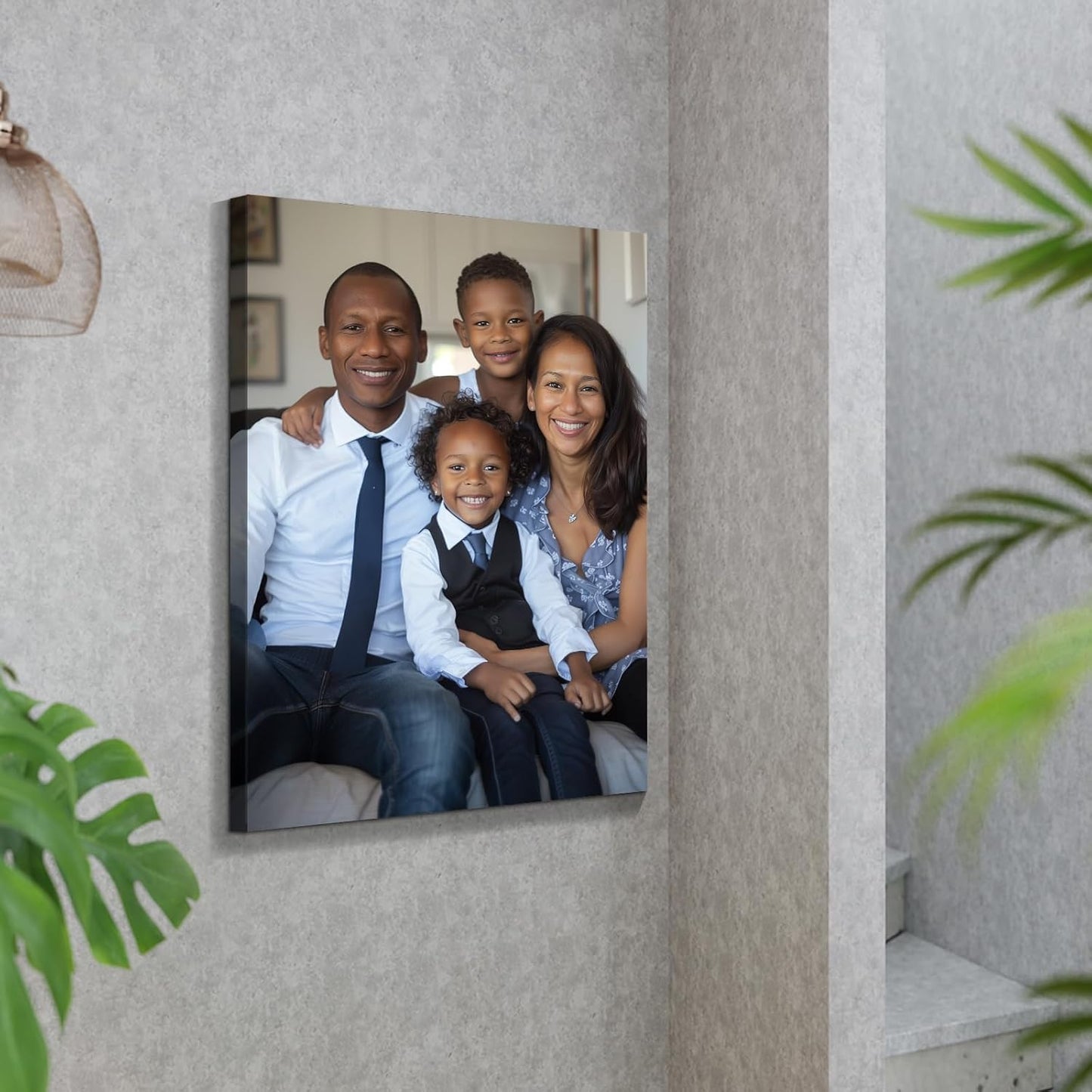 Wewejia Custom Canvas Prints with Your Photos for Family, 16x24inch Personalized Canvas Picture Wall Prints Best Custom Wall Decor for Living Room Bedroom Dining Room Office Easy to hang