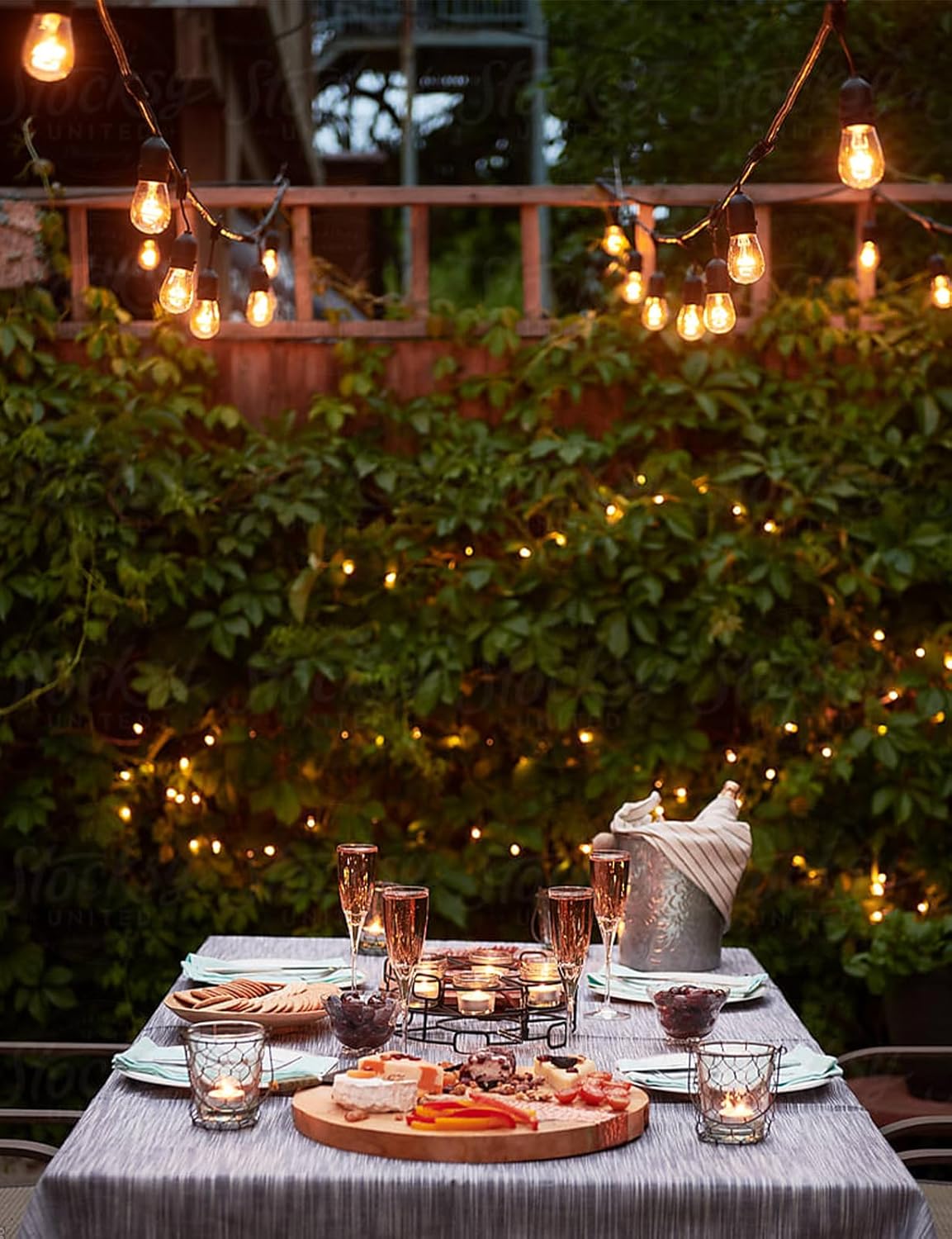 Svater Outdoor String Lights 150FT, E26 Socket, 48pcs S14 Shatterpoof Bulbs, 1 Watt Dimmable 2700K Warm White, IP65 Waterproof Commercial Grade Patio Lights（3 Pack X 50FT）