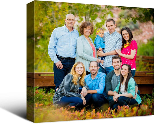 Wewejia Custom Canvas Prints with Your Photos for Family, 12x12inch Personalized Canvas Picture Wall Prints Best Custom Wall Decor for Living Room Bedroom Dining Room Office Easy to hang