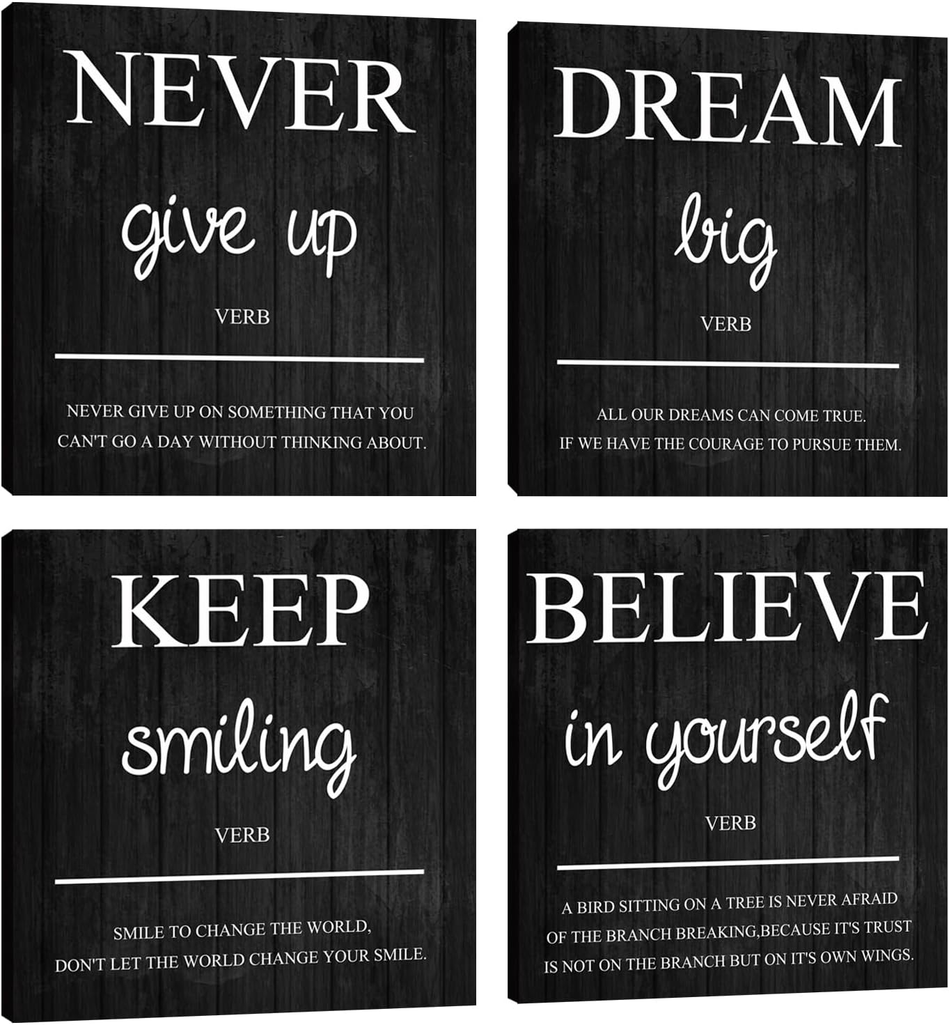 Inspirational Wall Art Office Decor, Motivational Wall Art Positive Painting Picture Quotes Prints Wall Decor for Bedroom,Living Room,Office,Classroom,Company Framed Artwork Ready to Hang 16”X16”X4