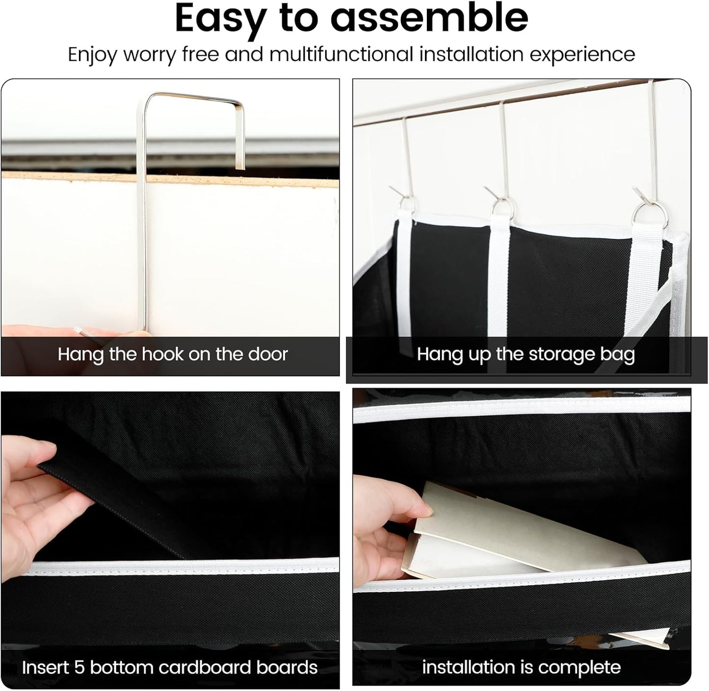 Over the Door Organizer with 5 Large Pockets and 10 Side Mesh Pockets Visible Closet Hanging Organizer Large Capacity Behind Door Storage Organizer for Home Office Bathroom Bedroom