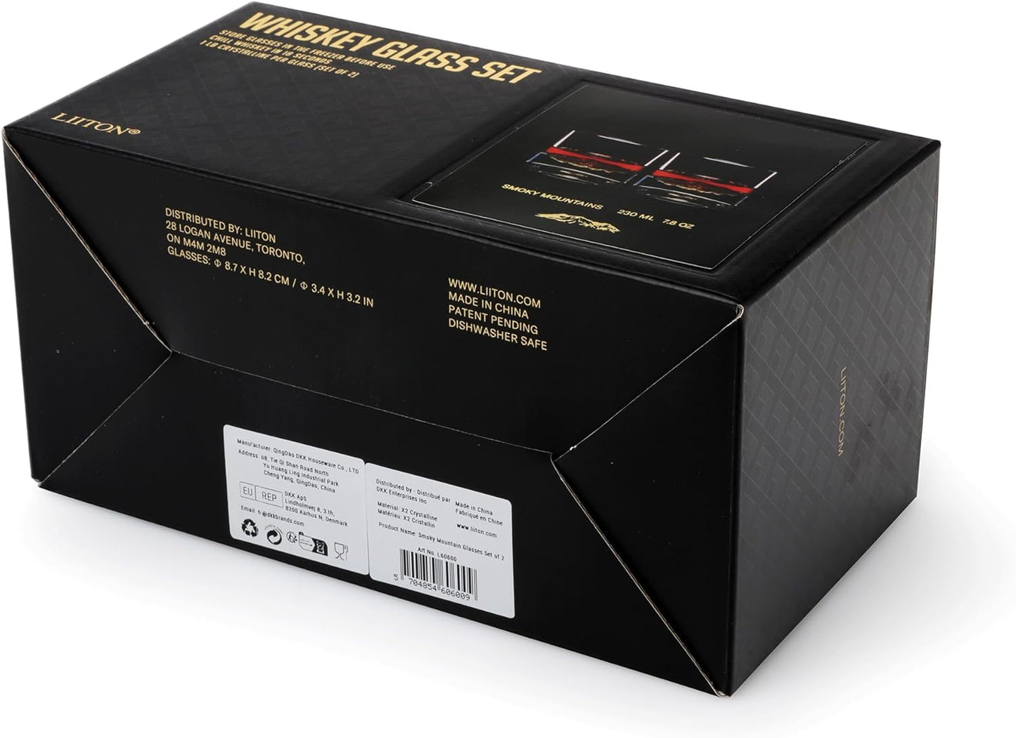 Smoky Mountain Heavy Crystal Whiskey Glasses Gift Set of 2, Thick Freezable Bourbon Glass 1lb Each, Premium Whiskey Gifts for Men, Frozen Crystal Chills Cocktails, 10 oz