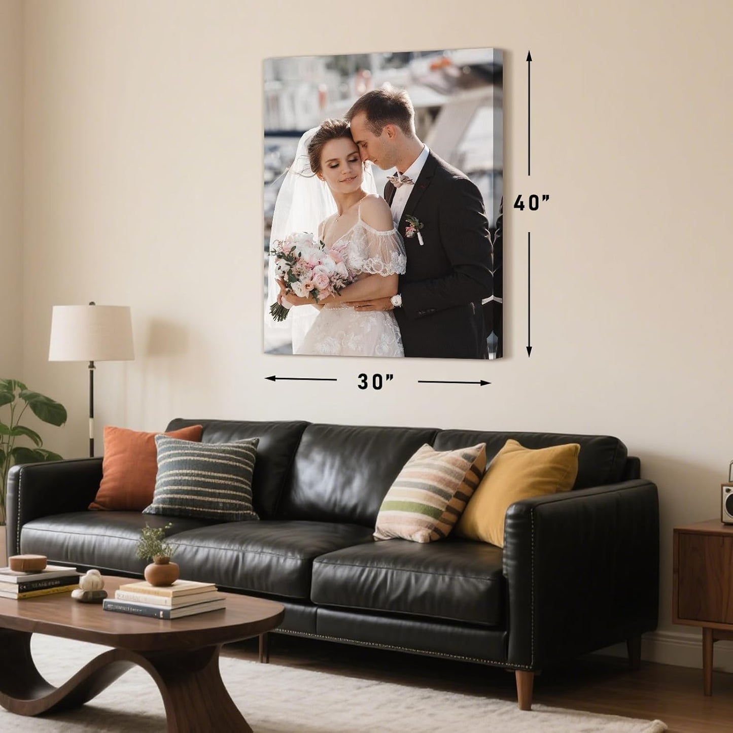 Personalized Custom Canvas Prints with Your Photos & Text, Customized Picture Print, Transform Own Images Into Framed Wall Art Digitally Printed Photo to Canvas, Keepsakes Gifts for Family 12x16’’