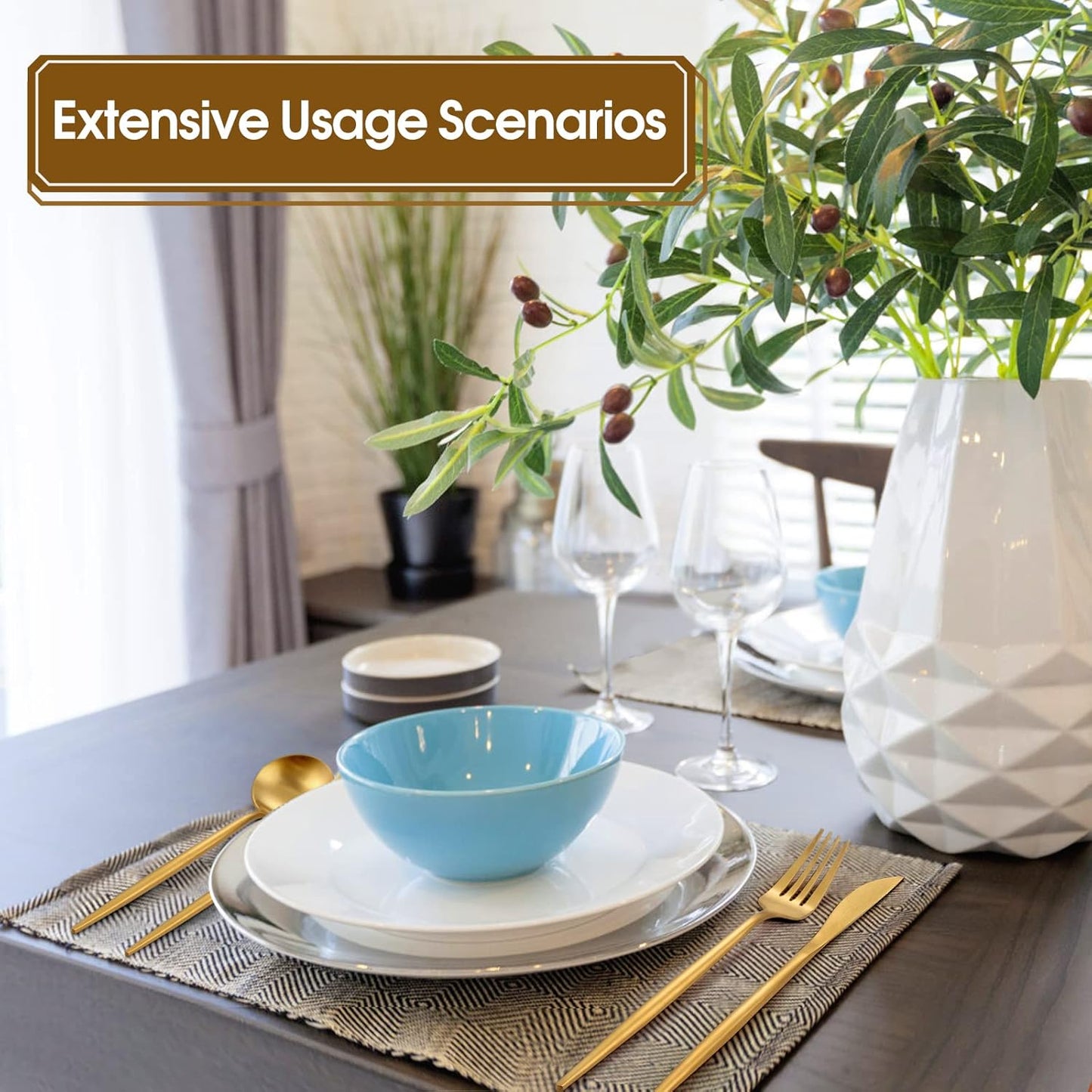 Matte Gold Silverware Set, 20-Piece Stainless Steel Flatware, Tableware Cutlery Service for 4, Satin Finish Utensils, Knife Fork Spoon for Home and Restaurant, Dishwasher Safe