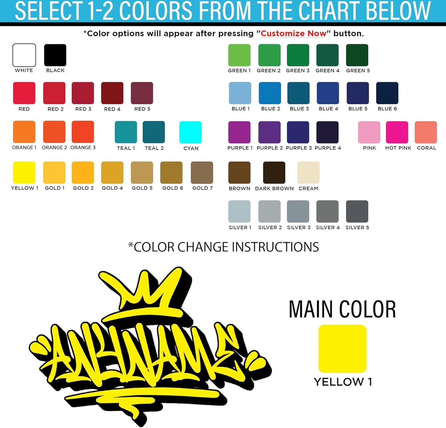 Custom Graffiti Name Wall Decal Personalized Graffiti Name Decal Graphics Large Vinyl Wall Decals for Home & Room Décor, Peel & Stick Wall Art for Kids & Teens Bedroom, Car, Vehicles