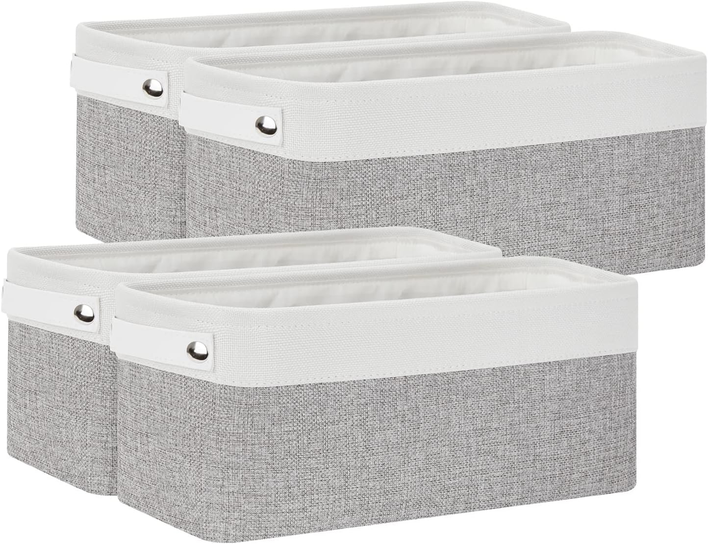 Bidtakay Small Bins for Organization Fabric Baskets for Toilet Paper Storage [4-Pack] Collapsible Narrow Baskets for Towels Socks Organizer Decorative Bins for Nursery Closet Cabinet -15x6x5.5In