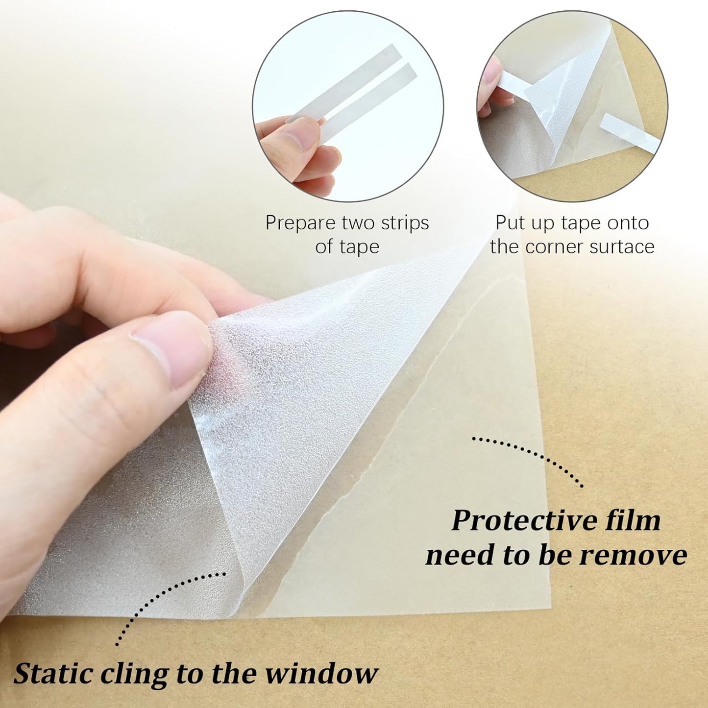 Window Privacy Film, Frosted Glass Static Cling Non-Adhesive Window Cover for Bathroom UV Blocking Heat Control for Home Decorative Frosting Pure Matte White Size 17.5 x 118.1 Inches