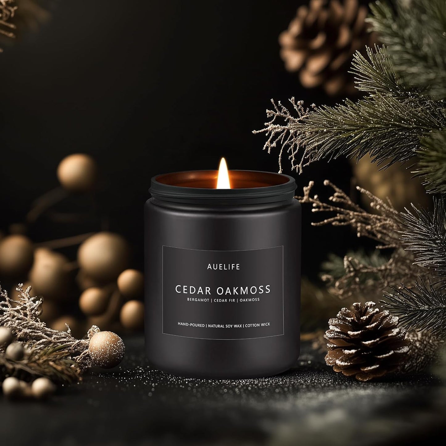 Cedar Oakmoss Candle | Scented Candles for Men - Soy Candles for Home Scented, Manly Candle for Bedroom, Man Gifts for Him/Friend -7oz