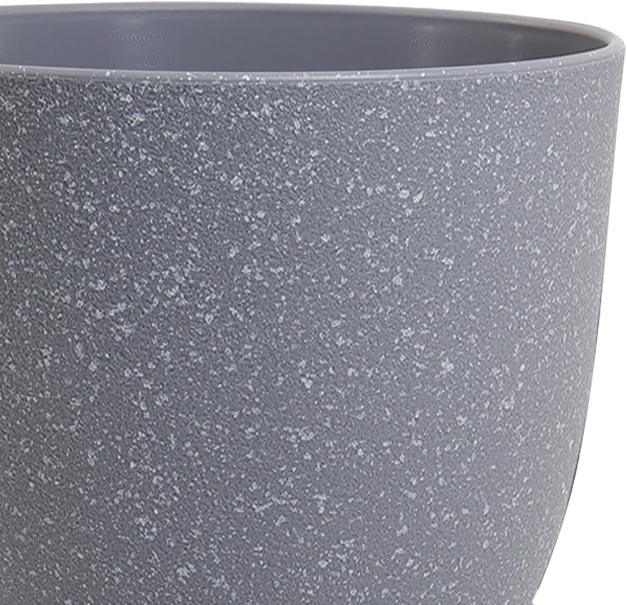 12/10/9 inch Large Plant Pots, 3 Pack Modern Decorative Plastic Planters with Drainage Holes and Saucer for House Garden Plants, Flower Pots for Indoor Outdoor Plants, Speckled Grey