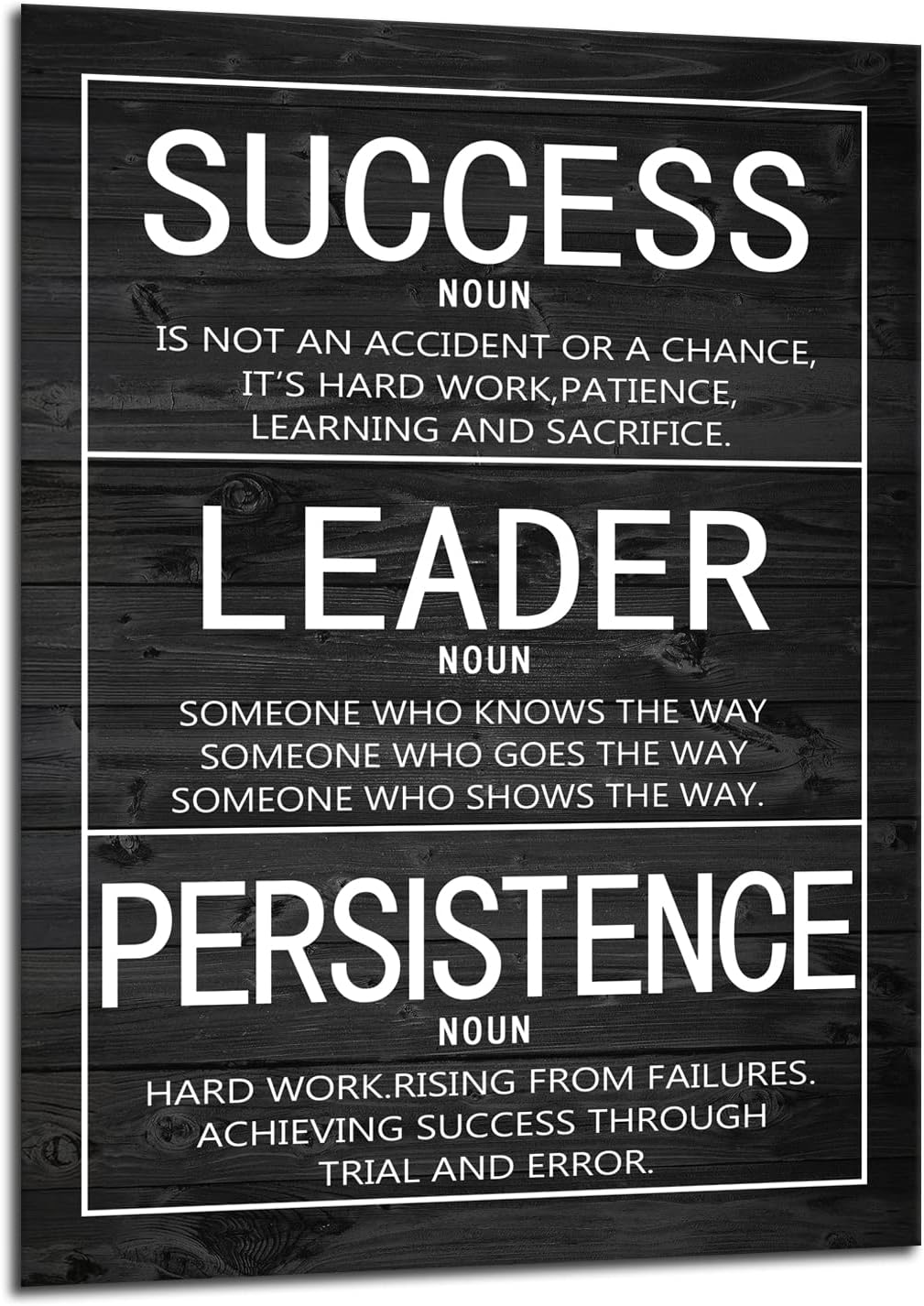 Success Leader Persistence Inspirational Wall Art Motivational Poster Motivation Quotes Canvas Prints Artwork for Office Modern Home Decor Painting Stretched and Framed Ready to Hang [30''Wx 40''H]