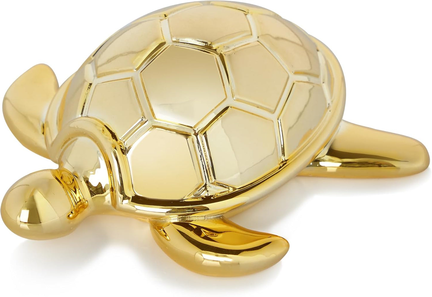 Small Sea Turtle Statue 4 inch Shiny Gold Accent Knick Knacks Paperweight for Bathroom Home Office Shelf Desk Table Decor, Cute Sea Turtle Gifts for Women