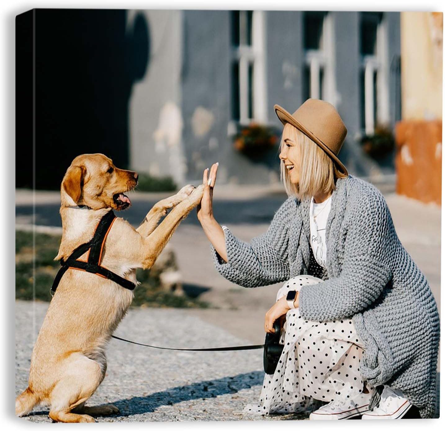 xzartdiy Custom Canvas Prints with Your Photos - Personalized Picture Print Customized Gifts for Family Home Office Wall Art Decor, Wrapped Canvas 20x20inch