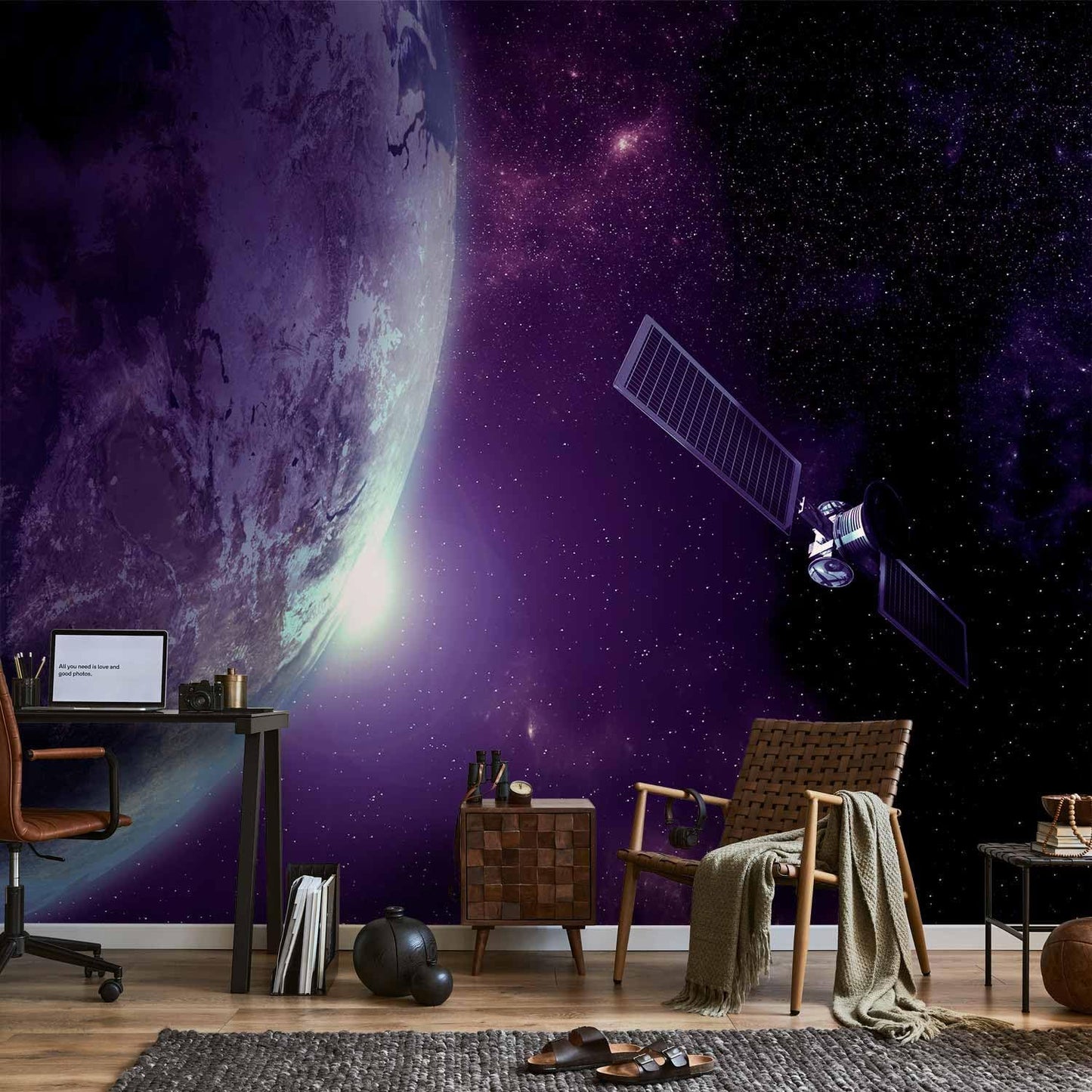 artgeist Wall Mural Cosmos Galaxy 77x55 in - Peel and Stick Self-Adhesive Wallpaper Removable Large Sticker Foil Wall Decor Print Picture Image Design n-B-0007-a-d