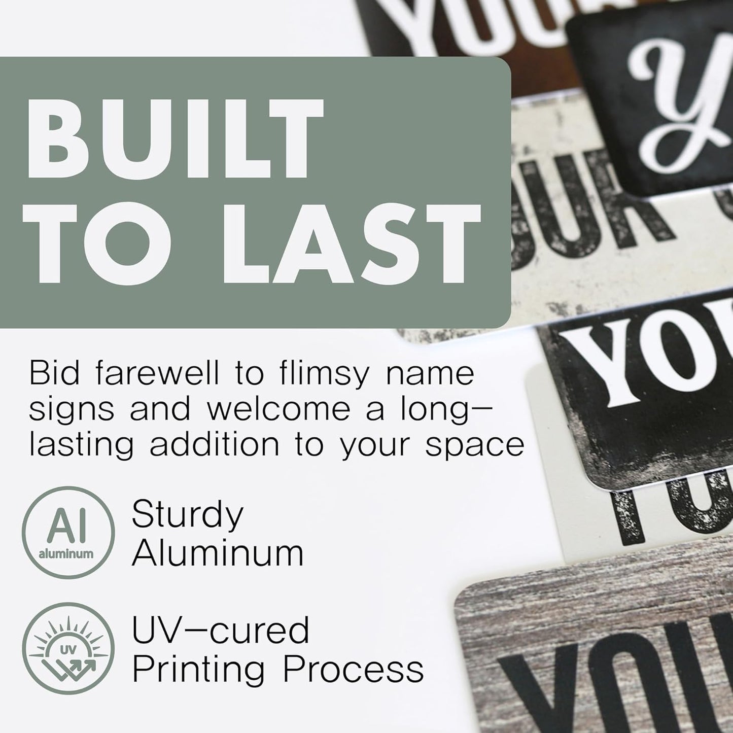 Rustic Custom Metal Sign - Custom Sign for Indoor or Outdoor Use (Rustic Tan Double Border, 15 inches x 4 inches)