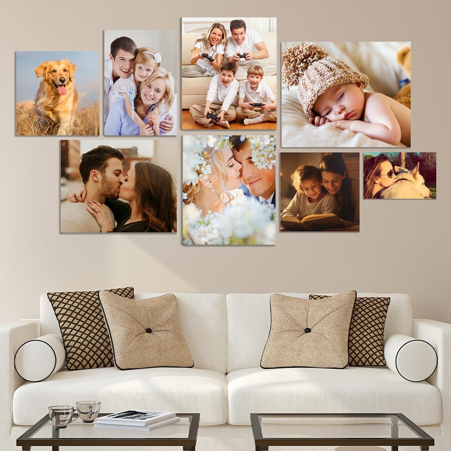 YUNART Ship Next Day - Custom Canvas Prints with Your Photos, Personalized Canvas with Pictures Print for Wall Art Bedroom, Customized Photo Gifts for Couple Men Women Mom Baby Dog Family - 12"x16"
