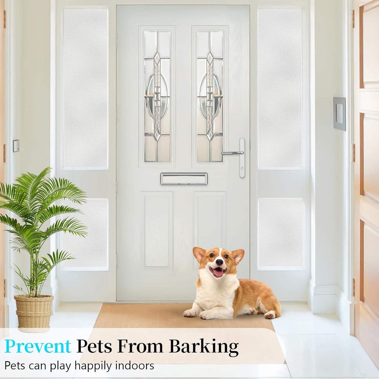 Niviy Etched Privacy Window Film Frosted Glass Static Cling Non Adhesive Window Frosting Film for Bathroom Home Office, White, 17.7 x 118 inch