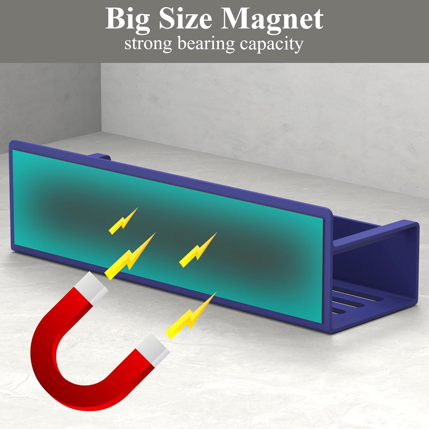 4 Pack Magnetic Spice Rack Organizer for Refrigerator and Oven, Dark Blue Fridge Organizers and Storage for Kitchen