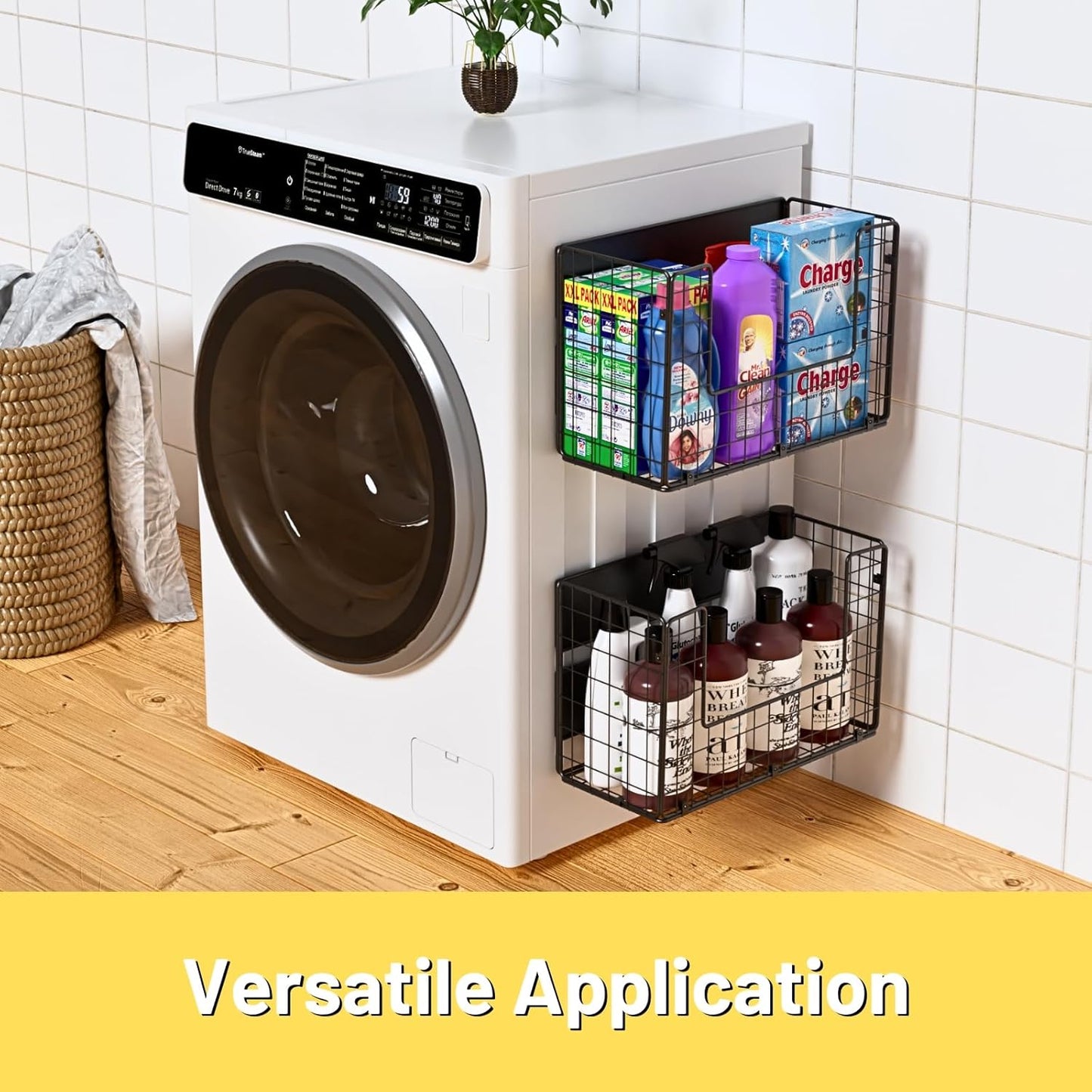 2 Set Magnetic Shelf for Fridge, Fruit Potato & Onion Storage Bins, Pantry Organizers & Storage, Large Container Magnetic Basket for Refrigerator, Kitchen Counter, Cabinet, Magnetic Fridge Organizer