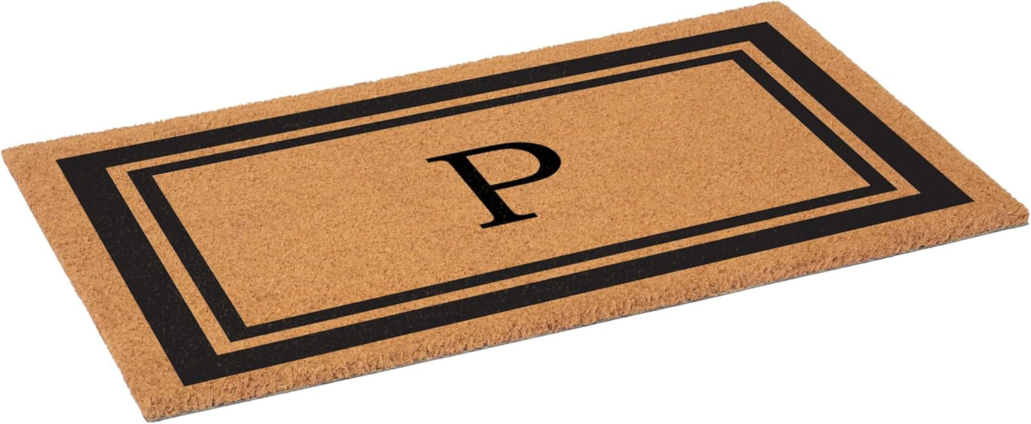 Calloway Mills 152962448 Black Border 24" x 48" Monogram Doormat (Letter P)
