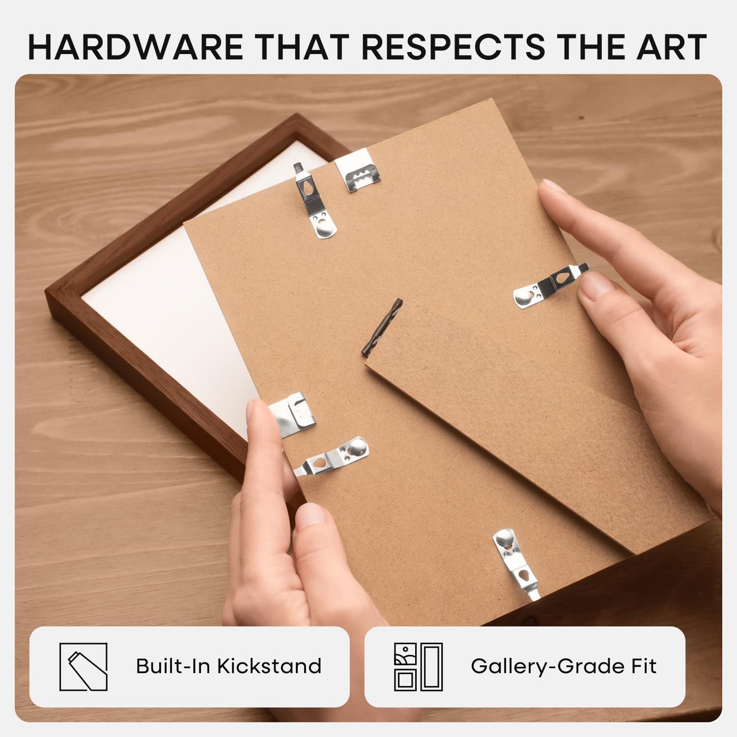 Homeforia 6x8 Picture Frame Brown Wood, High End Dark Oak 6x8 Walnut Wooden Frames with Mat 5x7 Photo, 6 x 8 Frame Matted to 5 x 7 Print, 8x6 Wall or Tabletop Frame, Tempered Glass, Wall Kit, Set of 1